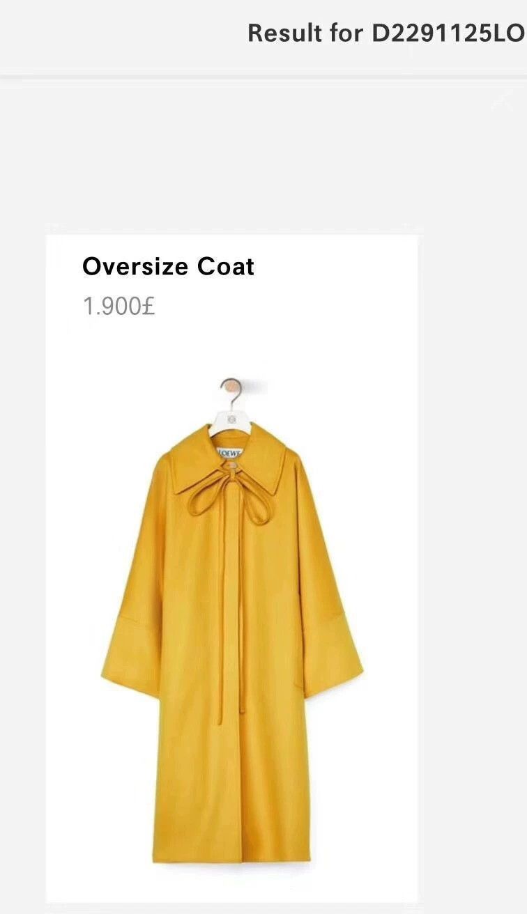 Loewe oversized yellow cashmere coat with bow Size US XS / EU 42 / 0 - 2 Thumbnail