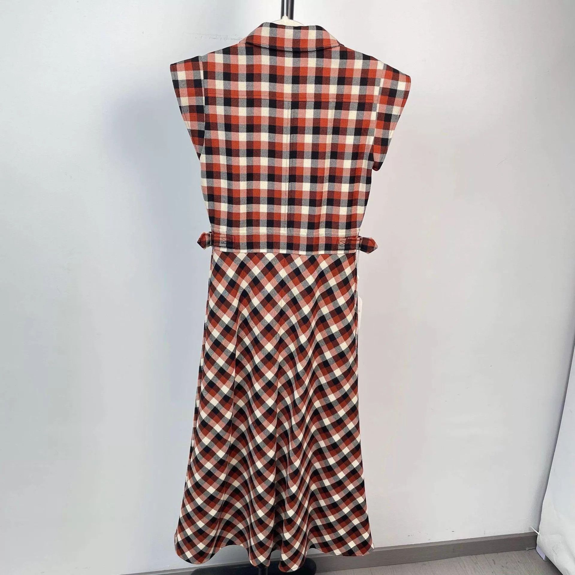 Dior DIOR Sleeveless Plaid Red-Black Color-Blocked Dress 34 Size XS / US 0-2 / IT 36-38 - 2 Thumbnail