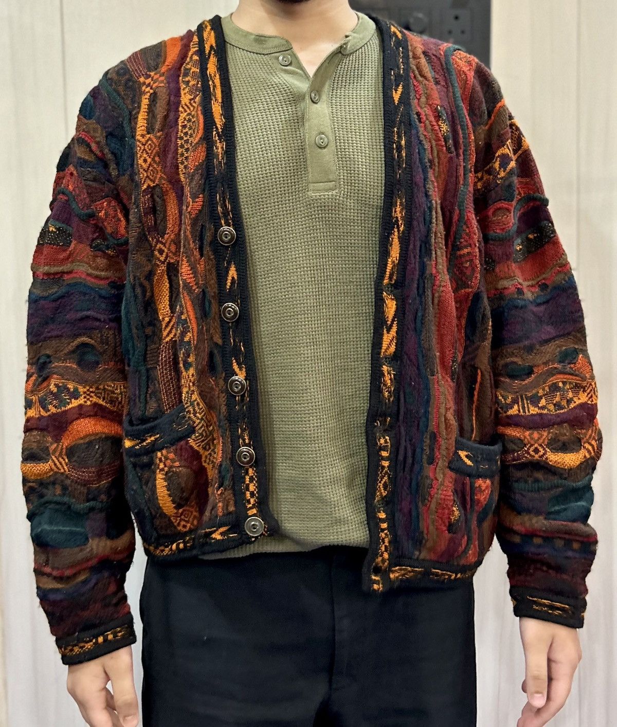 Coogi CRAZY RARE VINTAGE COOGI 3D CABLE KNIT CARDIGAN Size US M / EU 48-50 / 2 - 6 Thumbnail