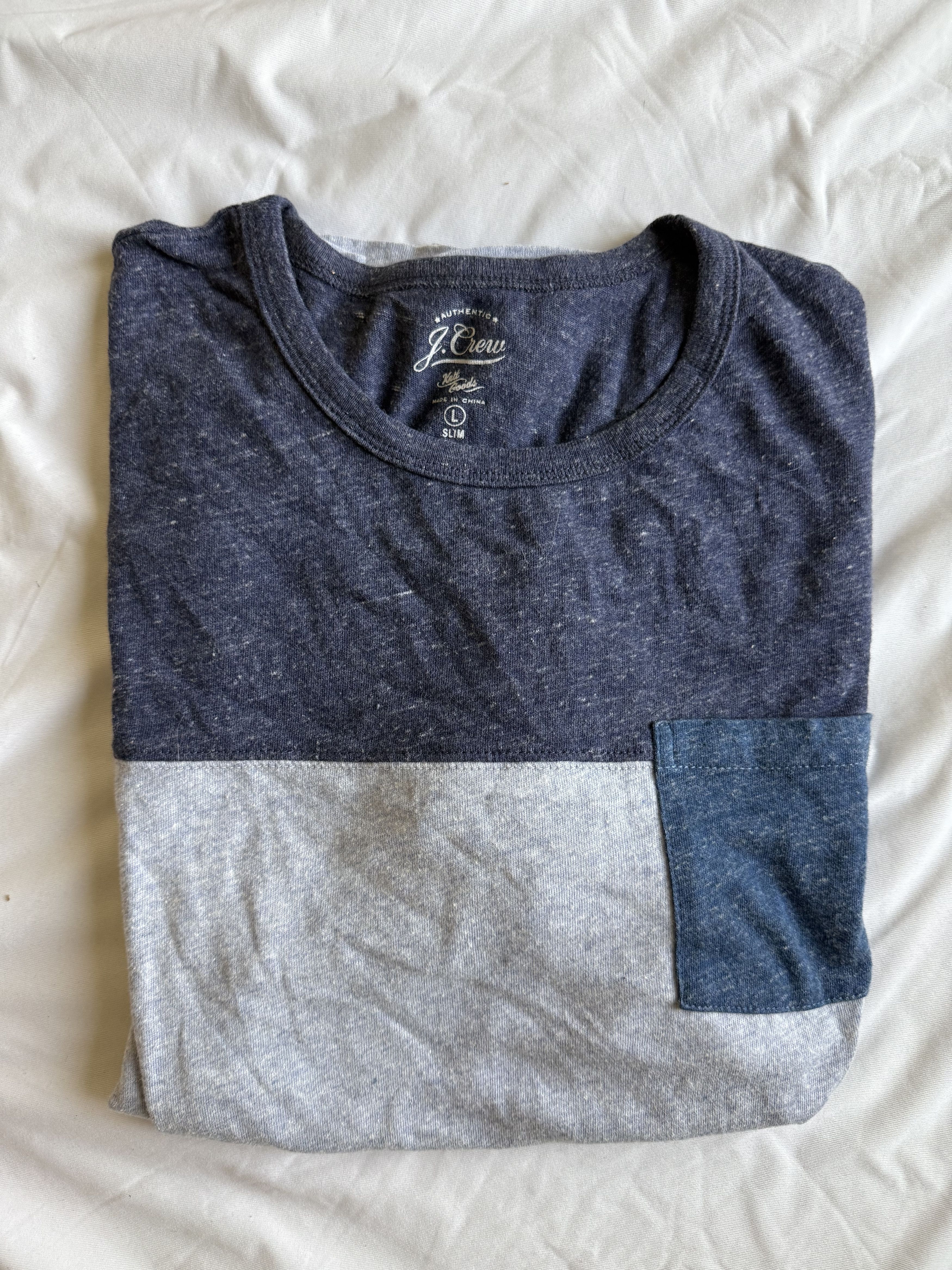 J.Crew J. Crew heathered color block pocket Tee large slim fit $48 Size US L / EU 52-54 / 3 - 3 Thumbnail
