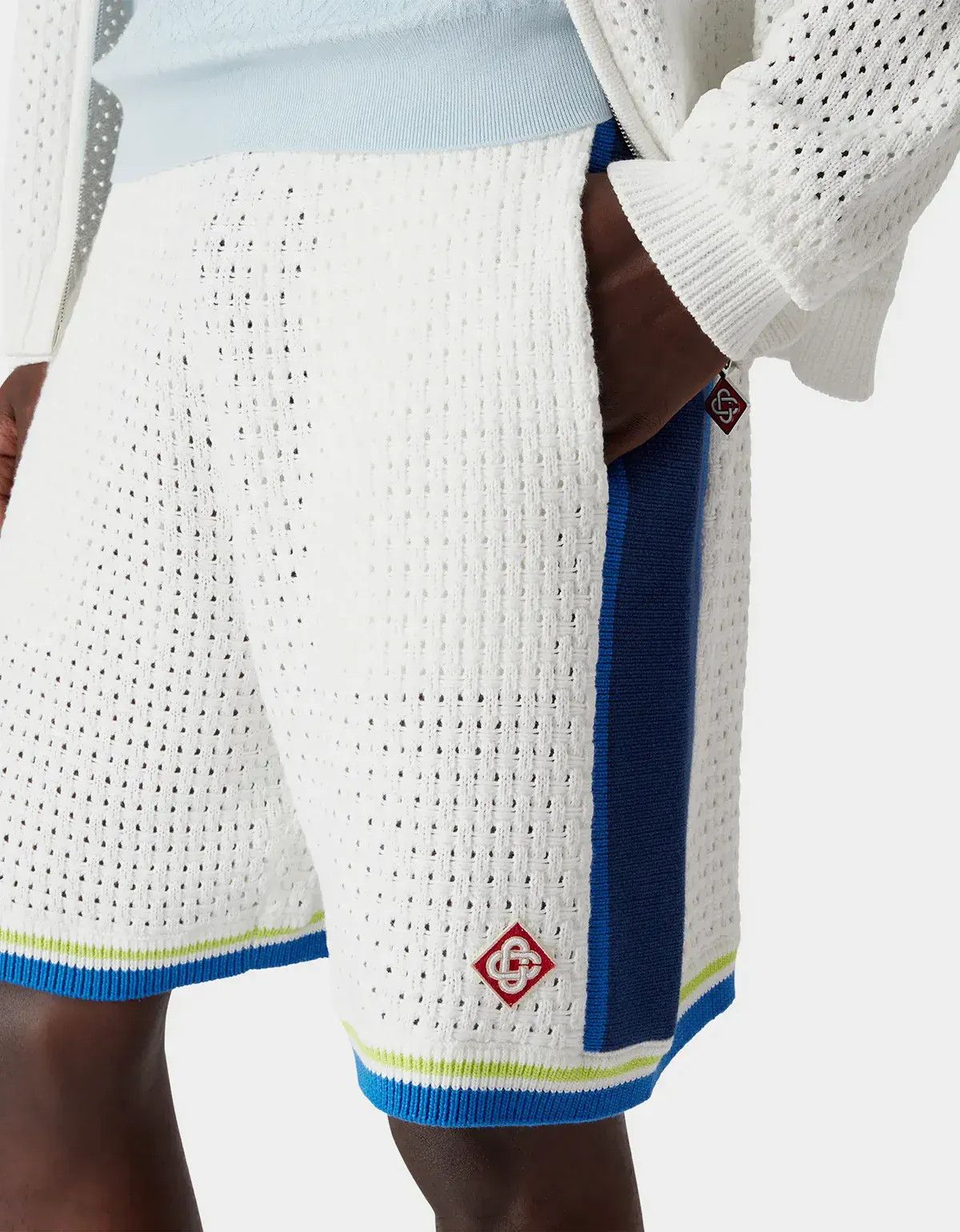 Casablanca Casablanca White & Blue Crochet Shorts Size US 36 / EU 52 - 5 Thumbnail