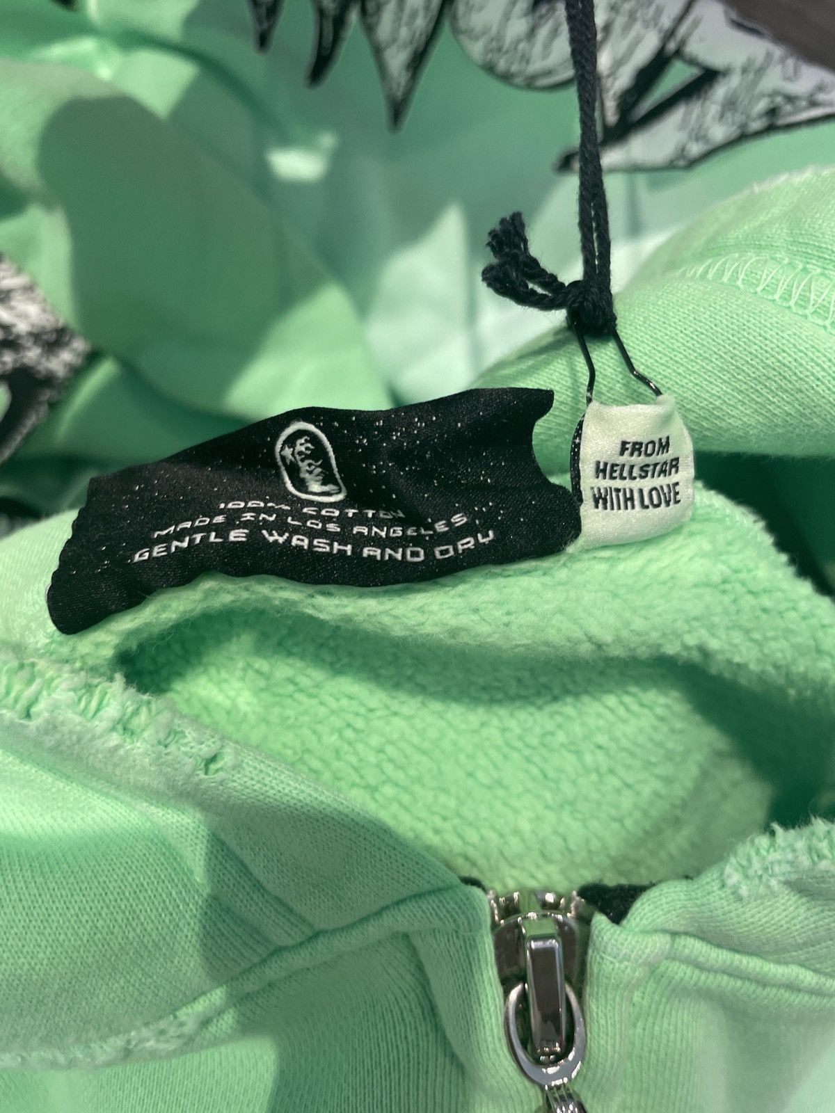 HELLSTAR Hellstar FW24 Graffiti Zip Up Hoodie Lime Green Size US XXL / EU 58 / 5 - 5 Thumbnail