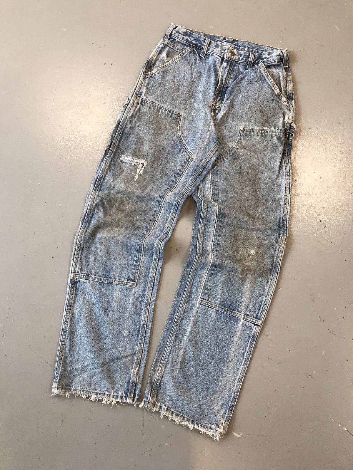 Carhartt × Designer × Vintage Vintage Carhartt B73 DST double knee carpenter denim Size US 30 / EU 46 - 2 Thumbnail