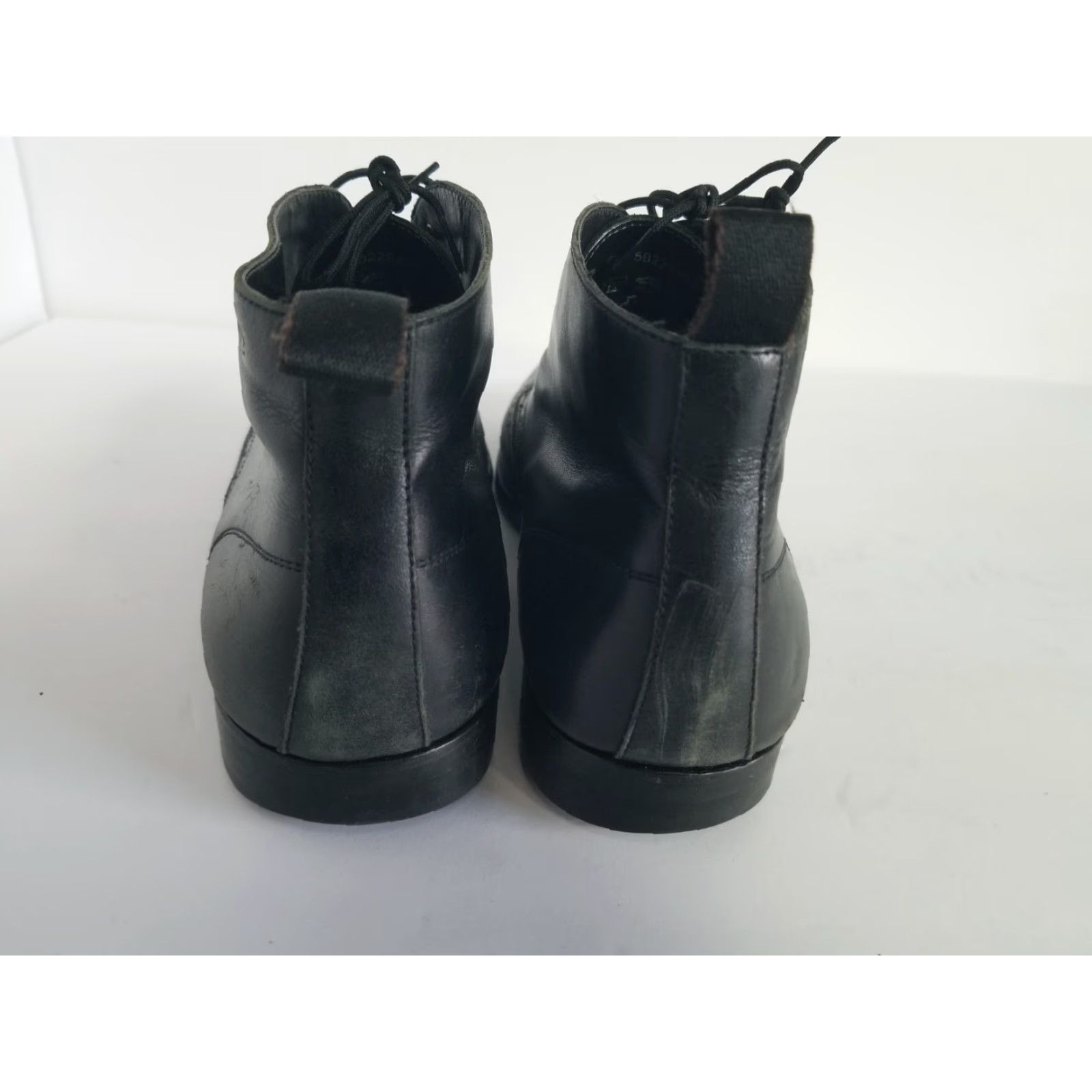 Hugo Boss HUGO BOSS Men’s Black Leather Lace Up Dress Chukka Ankle Boots US 10.5 Size US 11 / EU 44 - 3 Thumbnail