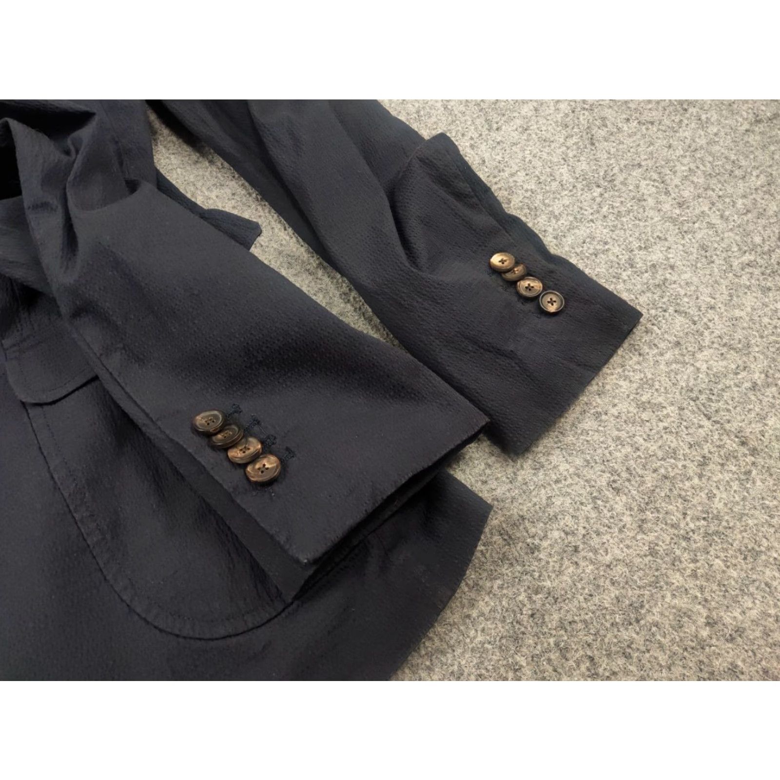 Doppiaa Doppiaa Italy Design Navy 2 Piece Mens Casual Suit Blazer Pants 3 Button Notch Lapel Cotton Blend 48 XS? Size 48R - 5 Thumbnail