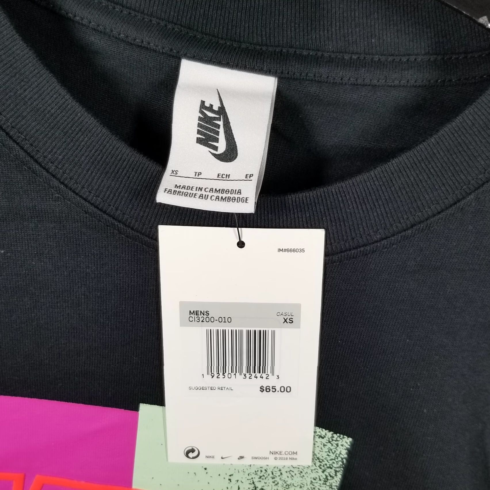 Nike Nike T-Shirt Mens XS Long Sleeve Air Max 2 Graphic Swoosh Color Block Black Retro Sports Size US XS / EU 42 / 0 - 2 Thumbnail