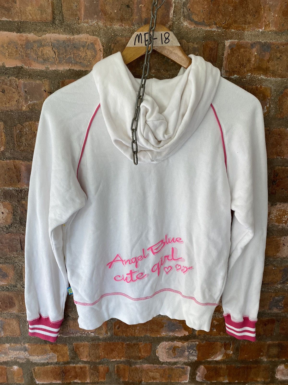 Angel Blue 🔥1990s iconic pop logo contra stitch hoodie Size S / US 4 / IT 40 - 6 Thumbnail