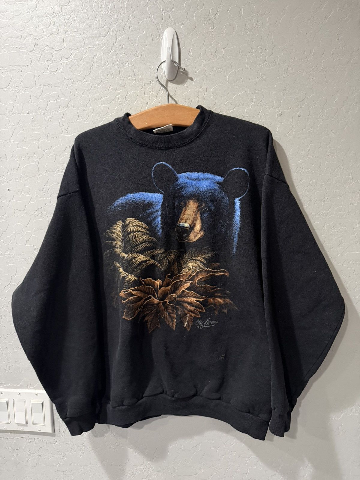 Tultex Vintage Wildlife Black Bear Woods Sweatshirt Large Bin 2 Size US L / EU 52-54 / 3 - 1 Thumbnail