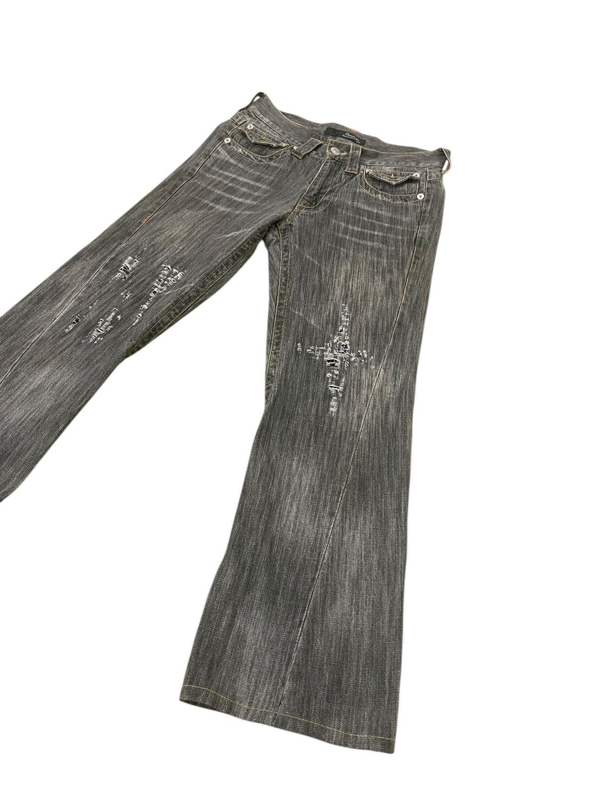 Japanese Brand Flare Jeans Dominate Faded Distress Boot Cut 1🟦1 Size US 30 / EU 46 - 3 Thumbnail