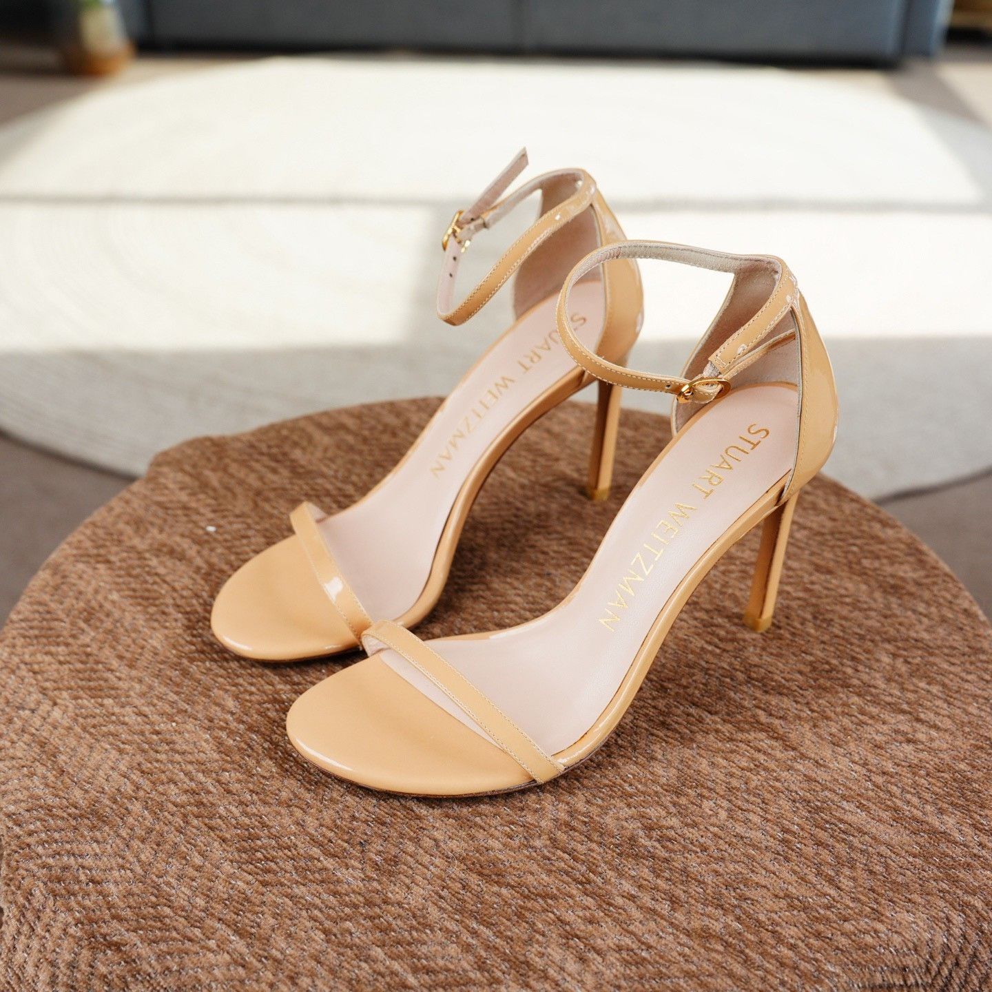 Stuart Weitzman Stuart Weitzman Patent Beige Sandals us_6-5 Women Size US 6.5 / IT 36.5 - 1 Thumbnail