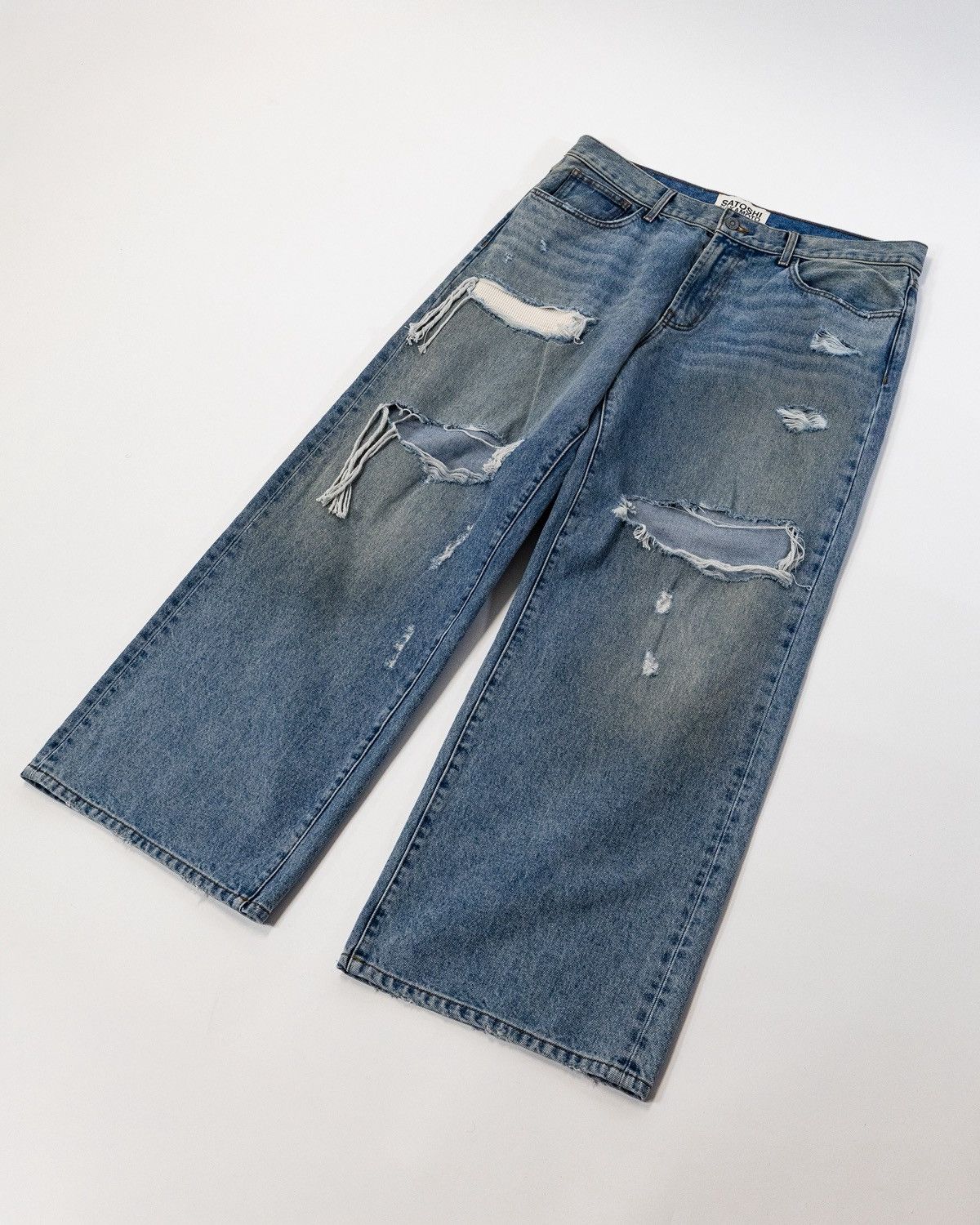 Satoshi Nakamoto “BLESSED TO BE STRESSED” DISTRESSED JEANS Size US 38 / EU 54 - 1 Thumbnail