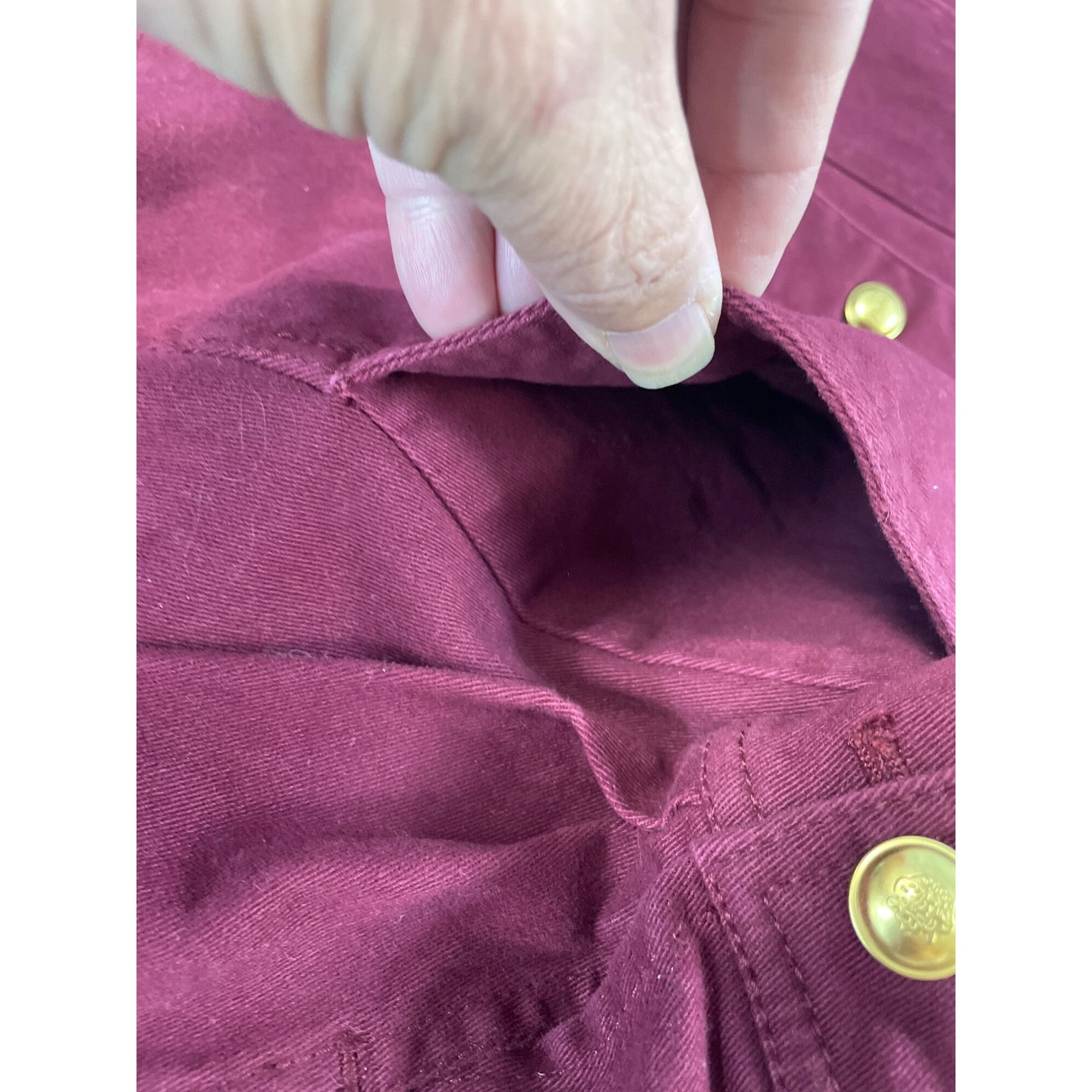 Denim & Co. Denim Co. Womens Red Embroidered Gold Buttons Denim Jacket S Size S / US 4 / IT 40 - 8 Thumbnail