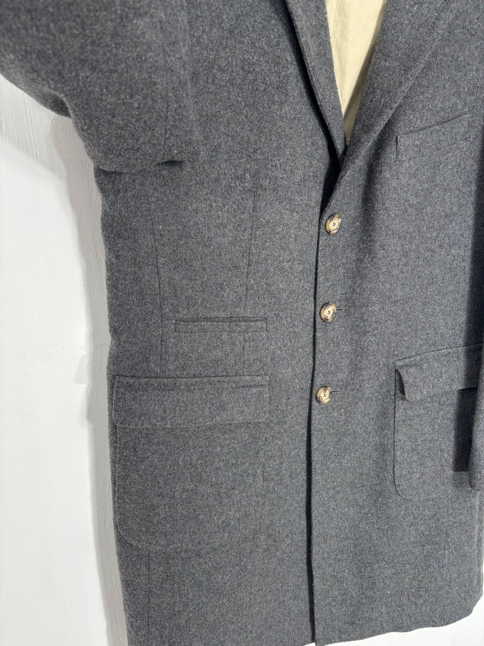 Vintage Angelico Collezione Wool Overcoat Half-Lined Gray Italy Size US L / EU 52-54 / 3 - 5 Thumbnail