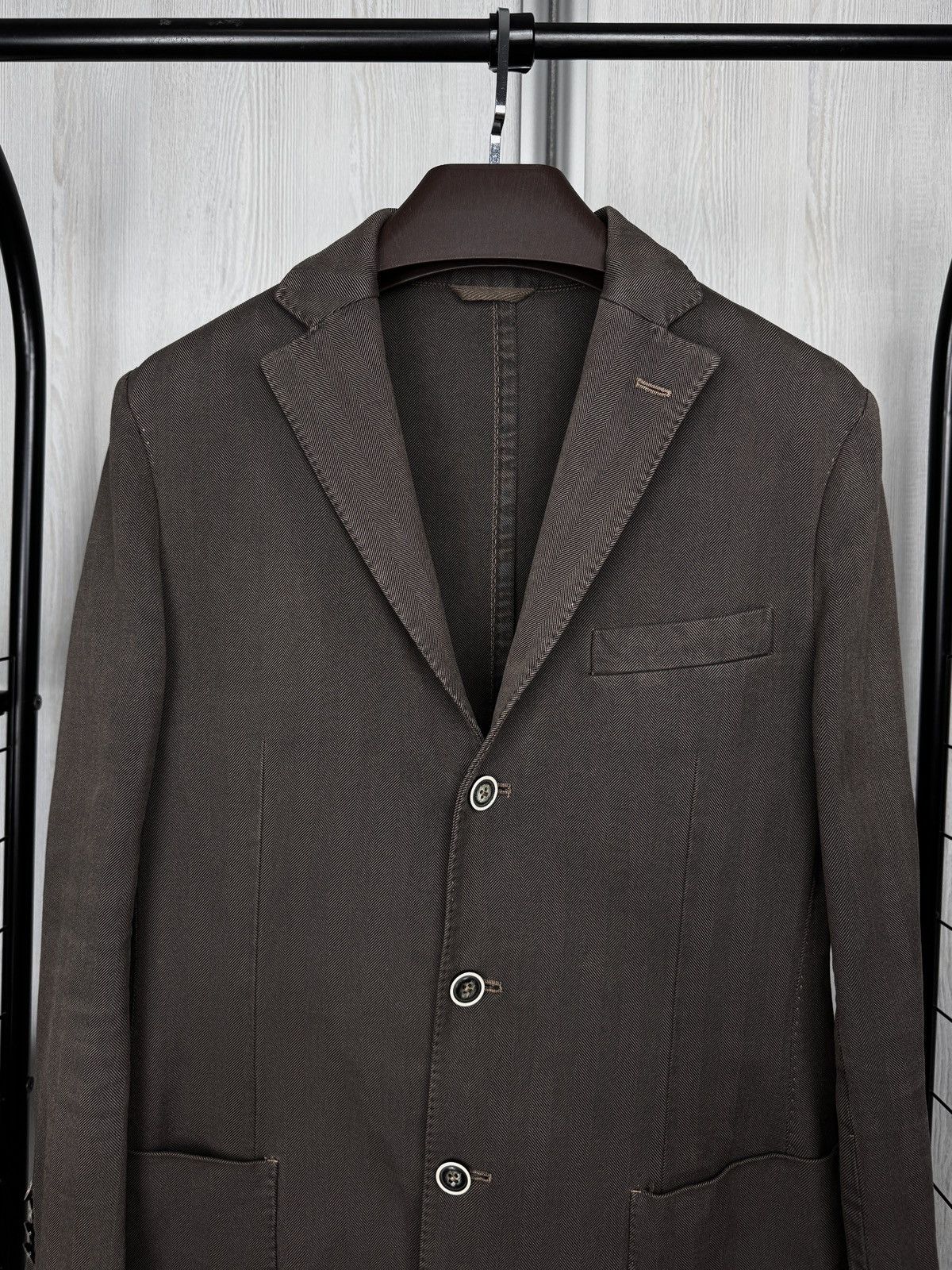 Boggi Boggi Milano Brown cotton unlined 3 button blazer size 48R Size 38R - 3 Thumbnail