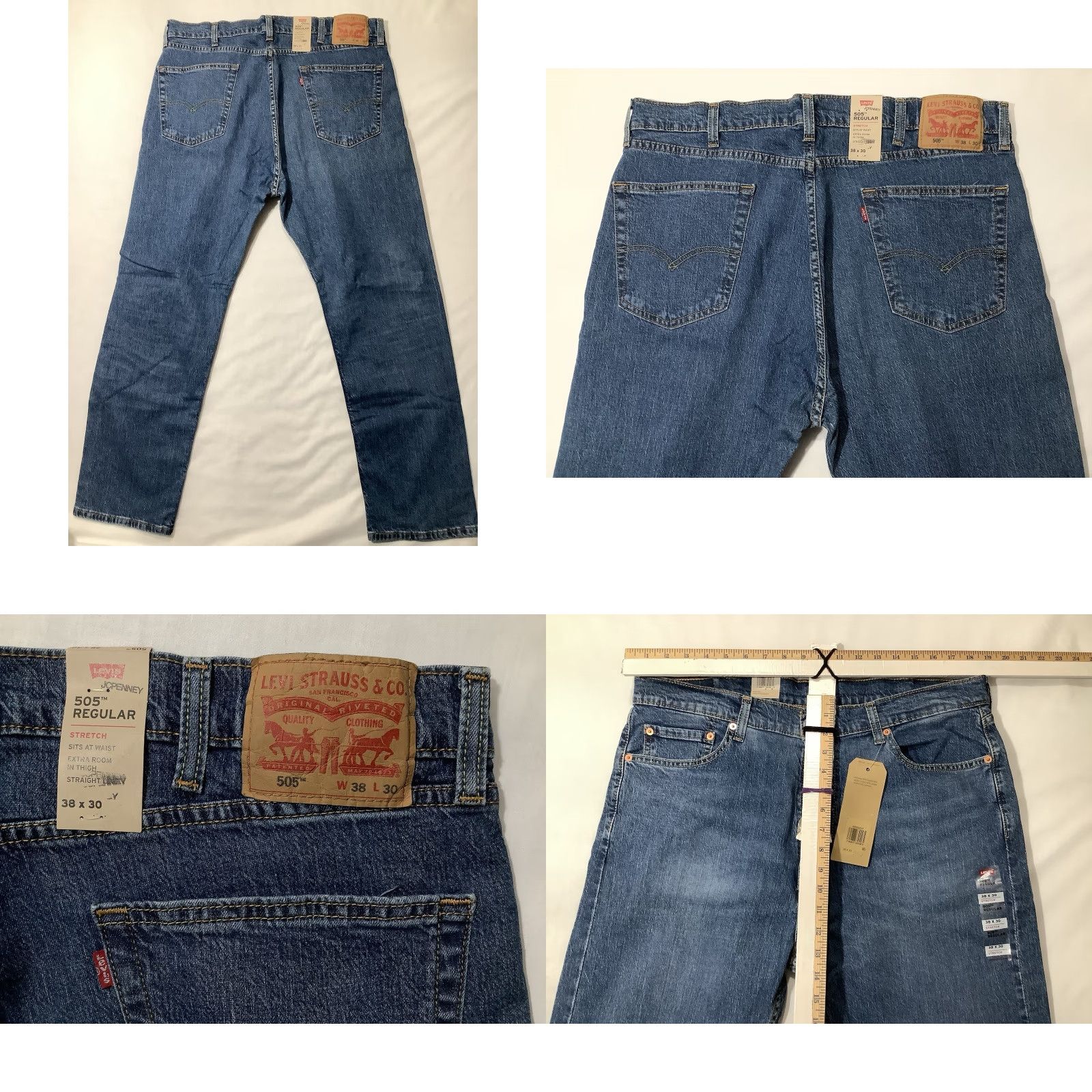 Levi's Levi's 505 Jeans Denim Blue Regular Fit Straight Leg 38X30 Mens Stretch New Size US 38 / EU 54 - 8 Thumbnail