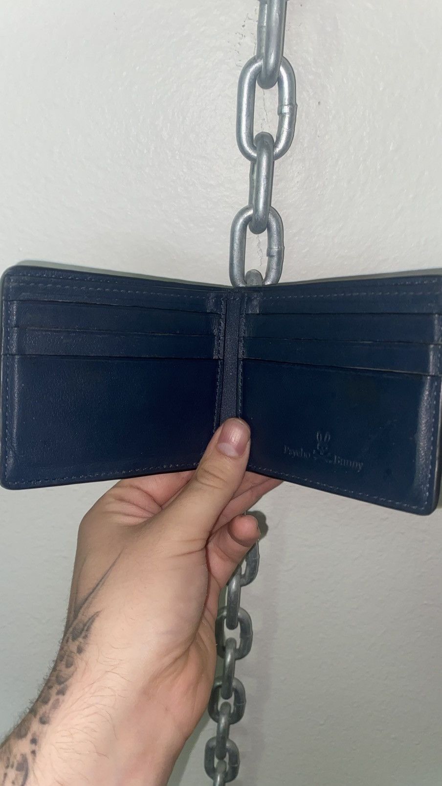 Psycho Bunny Psycho Bunny Italian Leather Navy Bifold wallet Size ONE SIZE - 4 Thumbnail