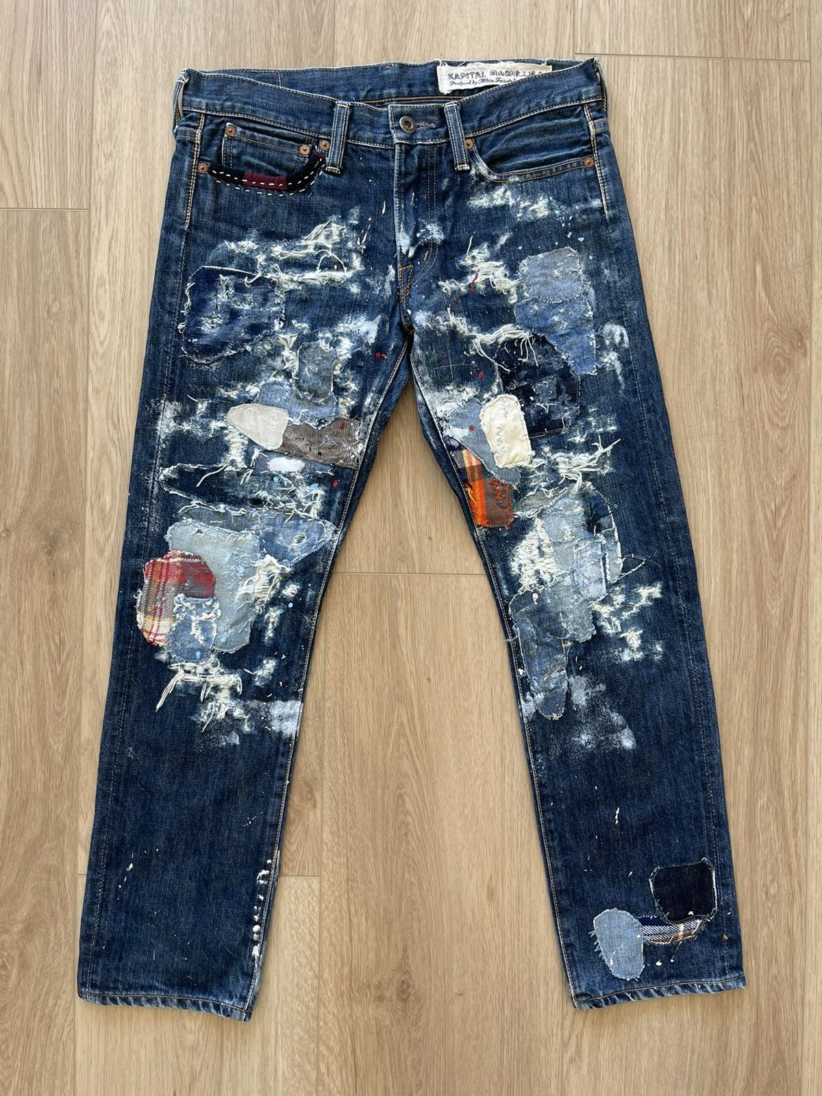 Kapital KAPITAL Vintage Sashiko Boro Patchwork Denim Jeans Size US 29 - 1 Thumbnail