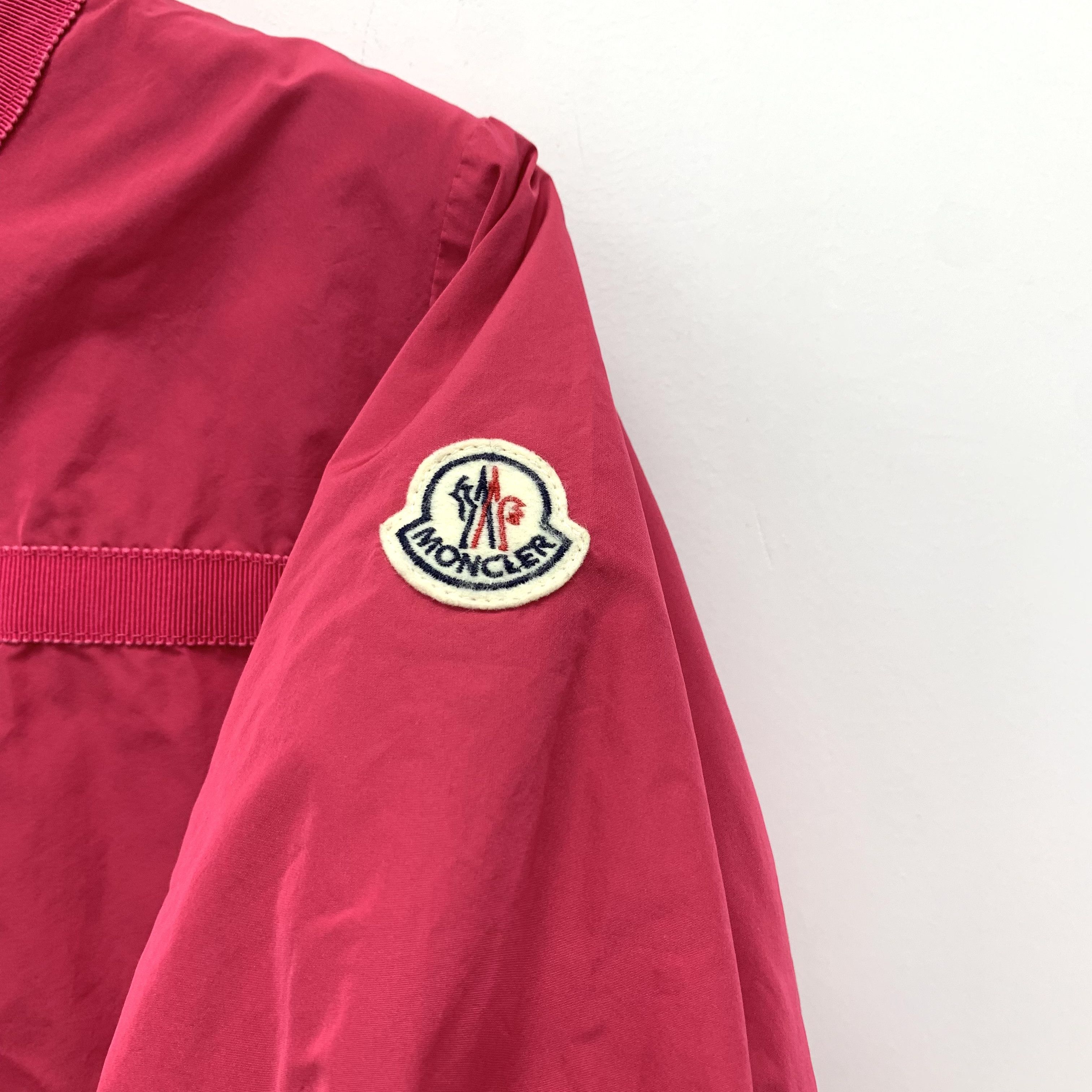 Moncler Moncler Red Ruffle Zip-Up Short Sleeve Jacket (Size S) Size S / US 4 / IT 40 - 5 Thumbnail