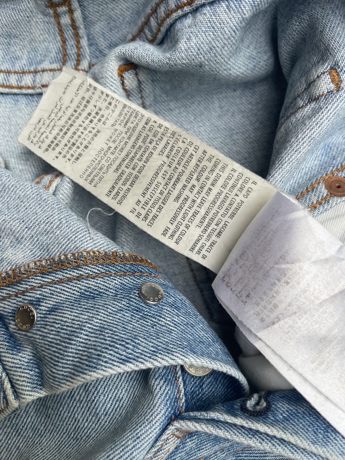 Gucci Vintage Gucci Web Stripe Cuff Denim Jeans Distressed Size US 32 / EU 48 - 16 Thumbnail