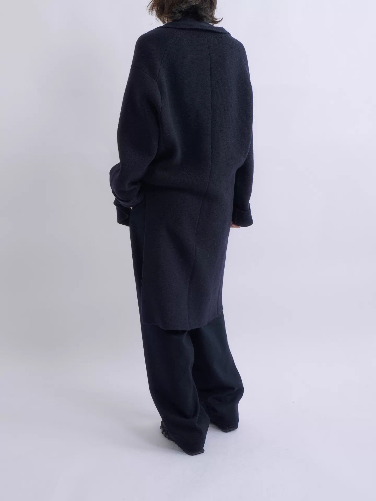 Yohji Yamamoto YOHJI YAMAMOTO 2015AW Men's Black Asymmetric Knit Jacket Size US L / EU 52-54 / 3 - 3 Thumbnail