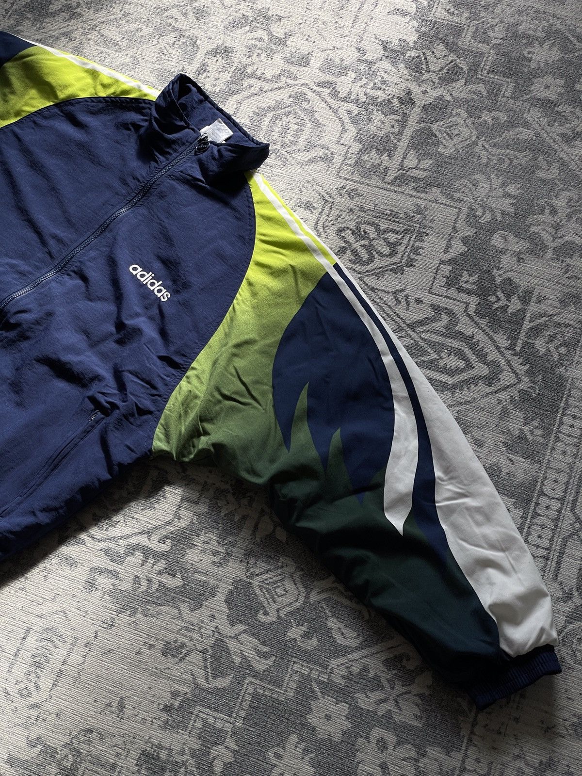 Adidas 💥Vintage Adidas 3 Stripes Woven Boxy Track Bomber Jacket 90s Size US L / EU 52-54 / 3 - 5 Thumbnail