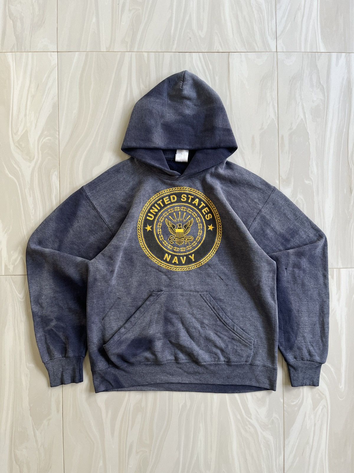 image of Russell Athletic x Vintage Faded United States Navy Hoodies, Men's (Size Medium)