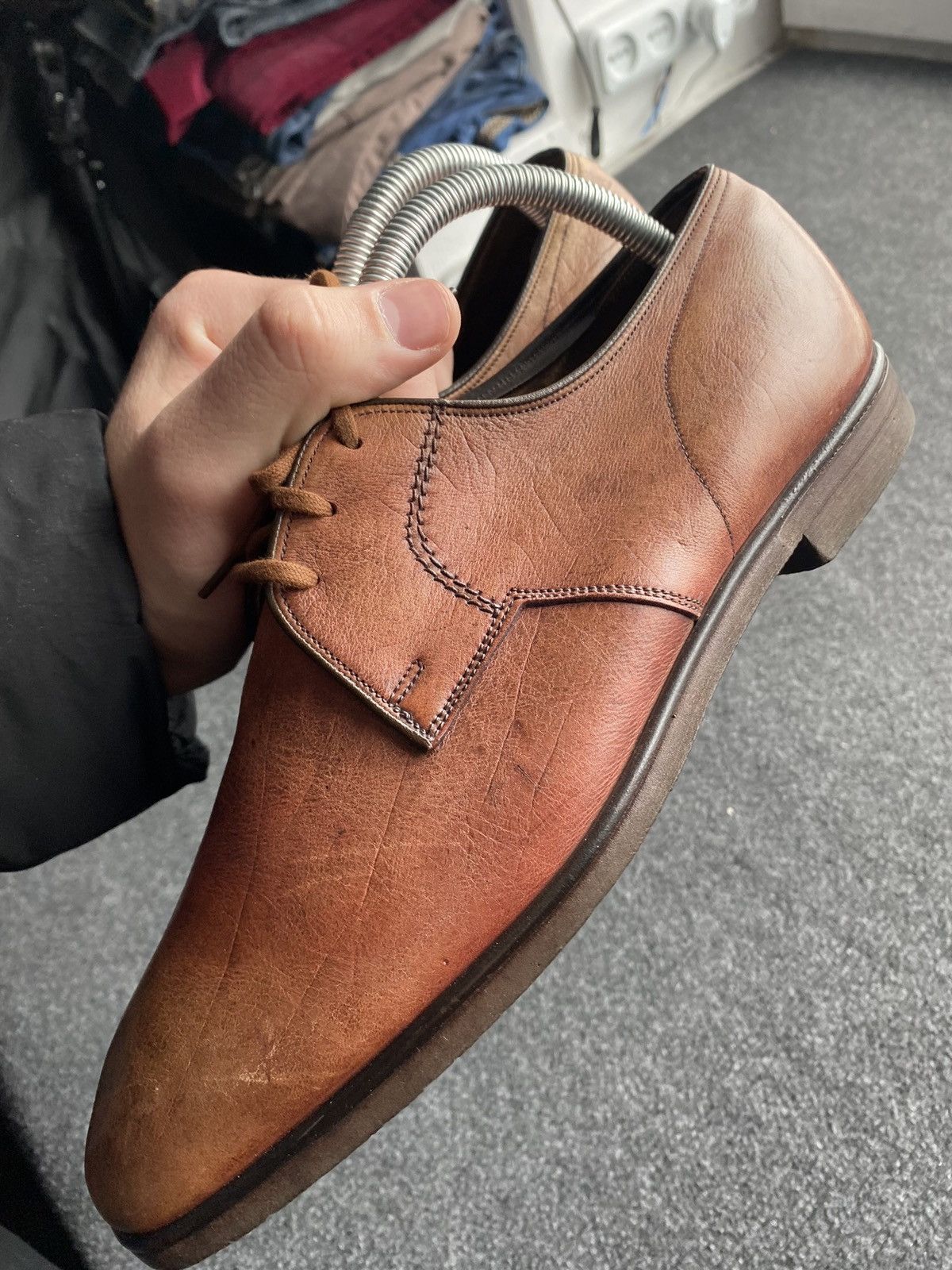 Church's 🔥Church's Vintage Brown Calf Leather Derby Shoes Handcrafted Size US 8 / EU 41 - 20 Thumbnail