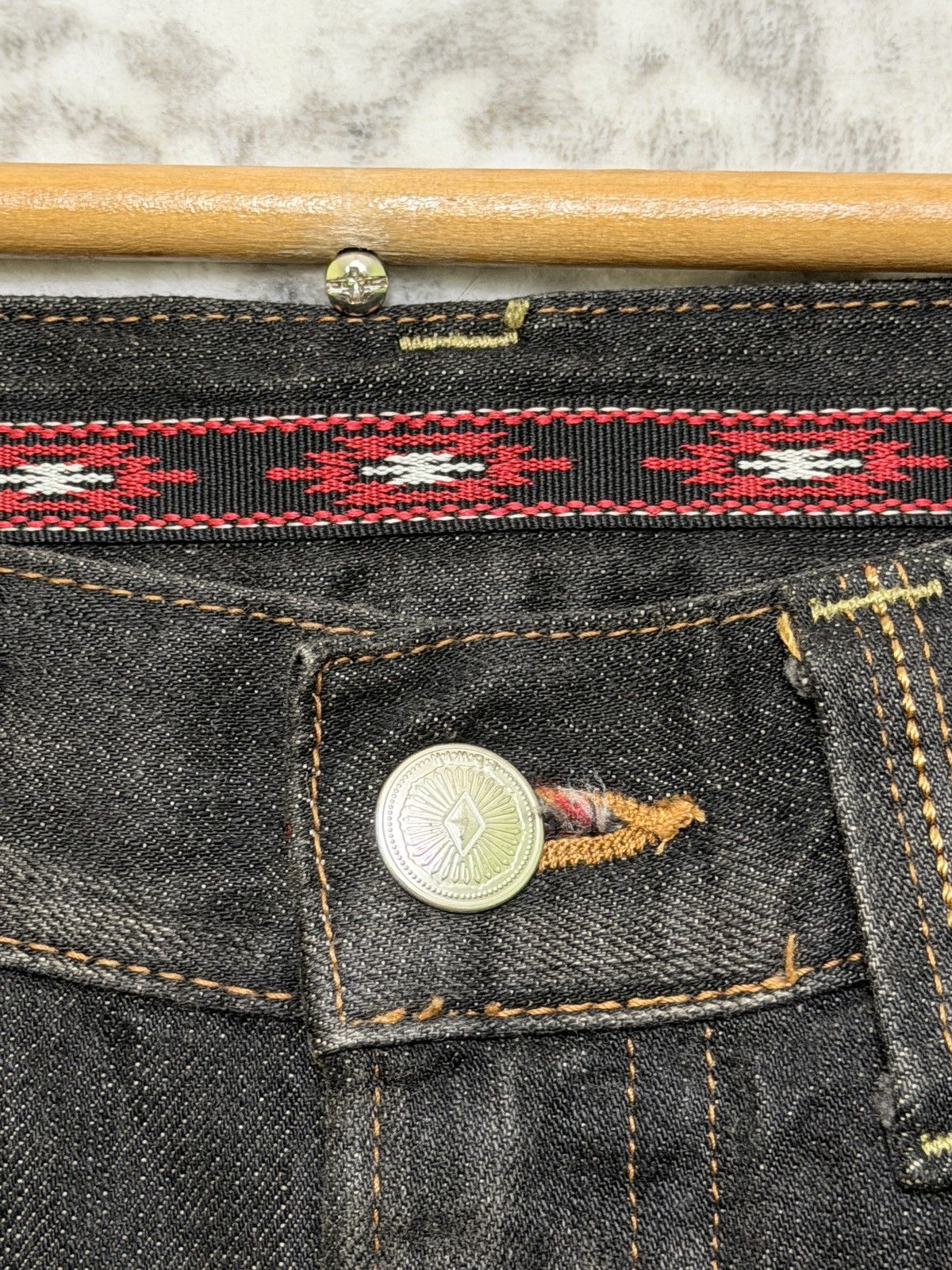 Kapital Edwin 434XVS Vintage Faded Black Denim Honeycomb Whisker Fit Size US 32 / EU 48 - 8 Thumbnail