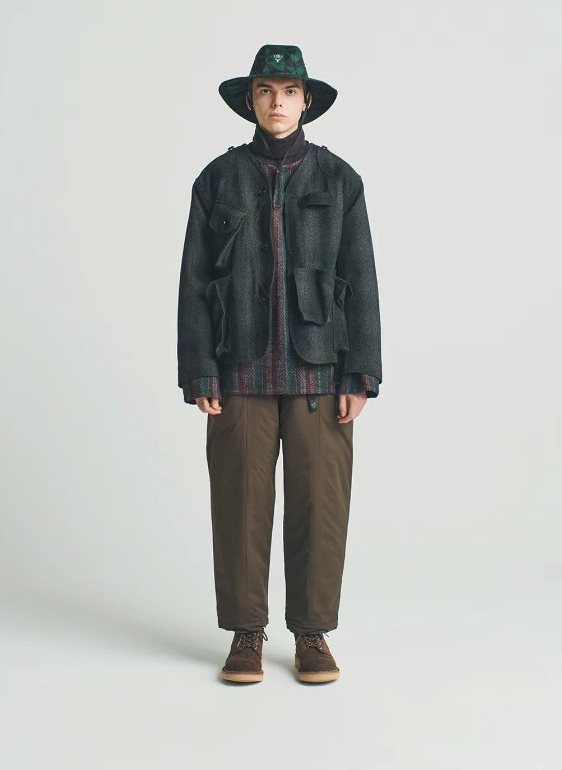 South2 West8 Needles SOUTH2 WEST8 Outdoor Wool Fishing Jacket Size US S / EU 44-46 / 1 - 1 Thumbnail