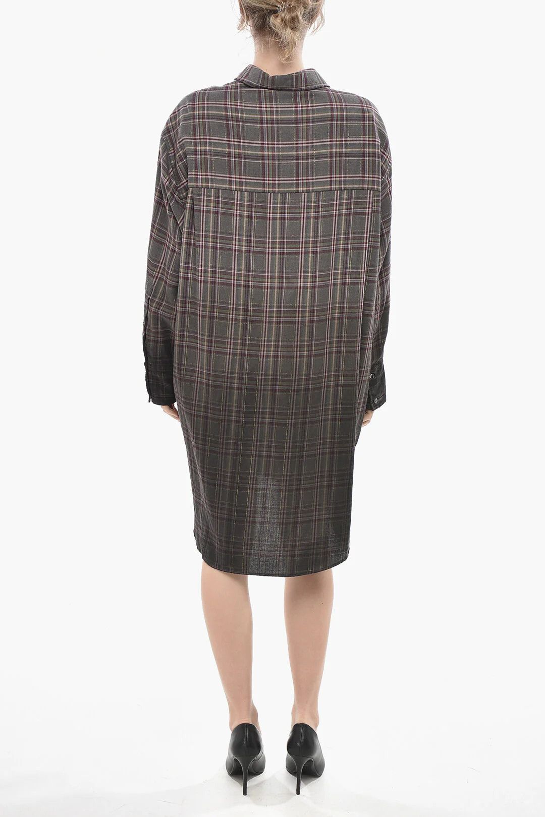 Palm Angels og1mm0326 Midi Shirt Dress in Grey Size M / US 6-8 / IT 42-44 - 2 Thumbnail