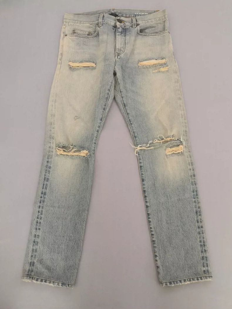Saint Laurent Paris Saint Laurent Distressed Denim Jeans - dmc Size US 31 - 1 Thumbnail