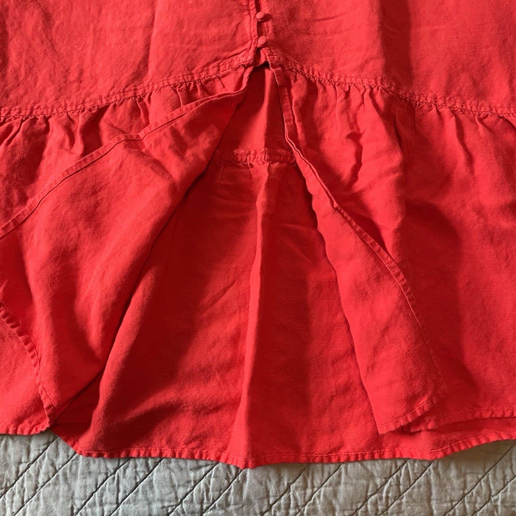 Express VINTAGE Express Skirt Midi Long Red Button Down L Women’s Regular Lipstick Red 90s Y2K Bohemian Grunge Festival Retro Size 36" / US 14 / IT 50 - 6 Thumbnail