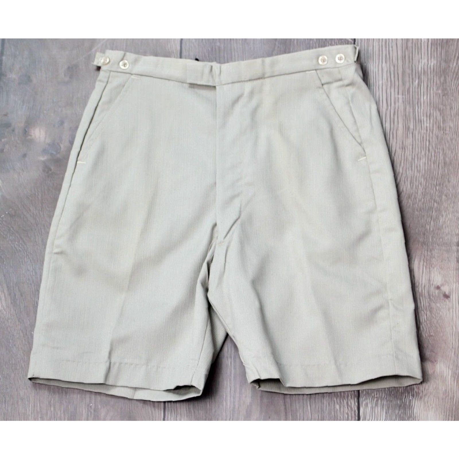 Vintage VINTAGE McCampbell Men's VTG 1960s NOS Light Grey Slack Shorts Sz 26.5 60s Shorts Mens Gray Cotton 1960s McCampbell Size US 27 - 2 Thumbnail