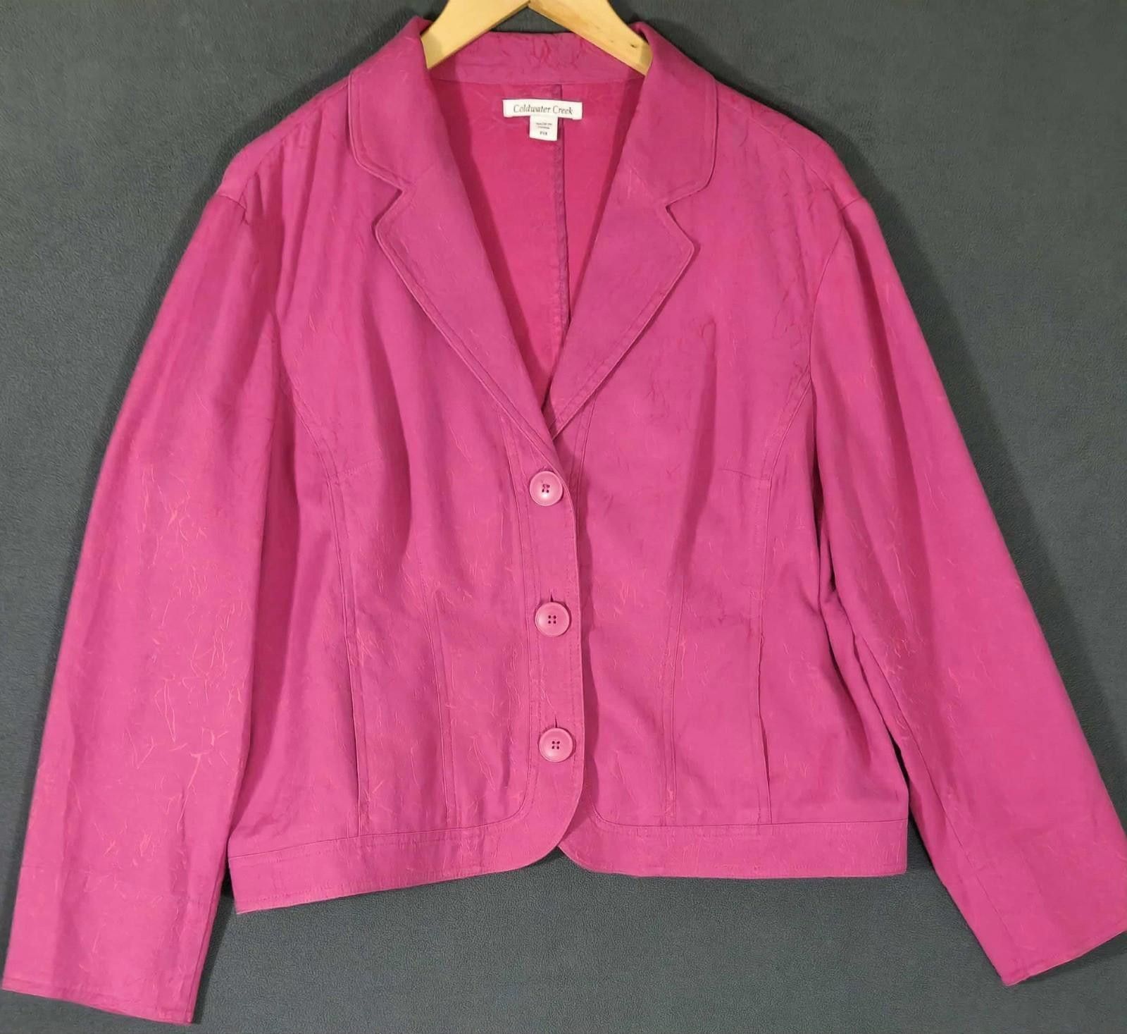 Coldwater Creek Coldwater Creek Women’s Blazer Jacket Pink Button Petite #3 Size XL / US 12-14 / IT 48-50 - 1 Thumbnail