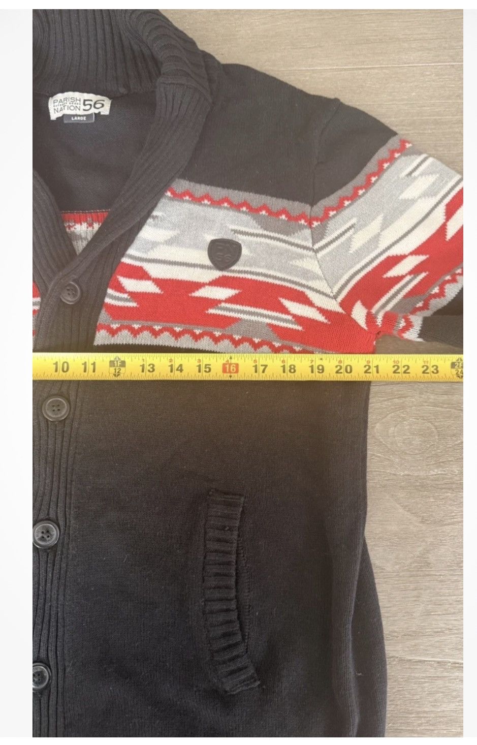 Parish Nation PARIS NATION 56 Sweater Men’s Cardigan Aztec Streetwear L Size US L / EU 52-54 / 3 - 6 Thumbnail
