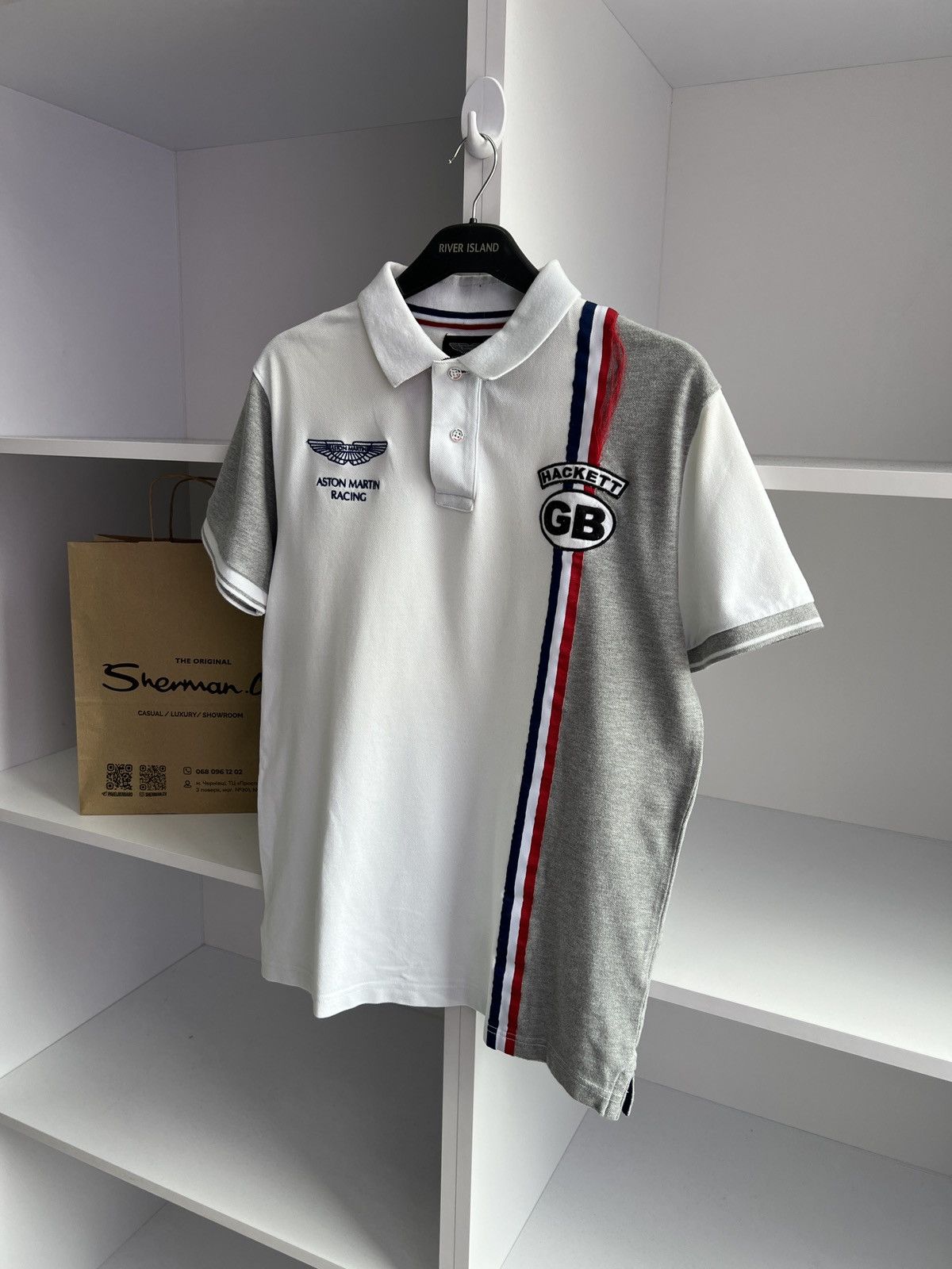 Hackett × Vintage Vintage Aston Martin Racing Polo T-Shirt Size US L / EU 52-54 / 3 - 6 Thumbnail