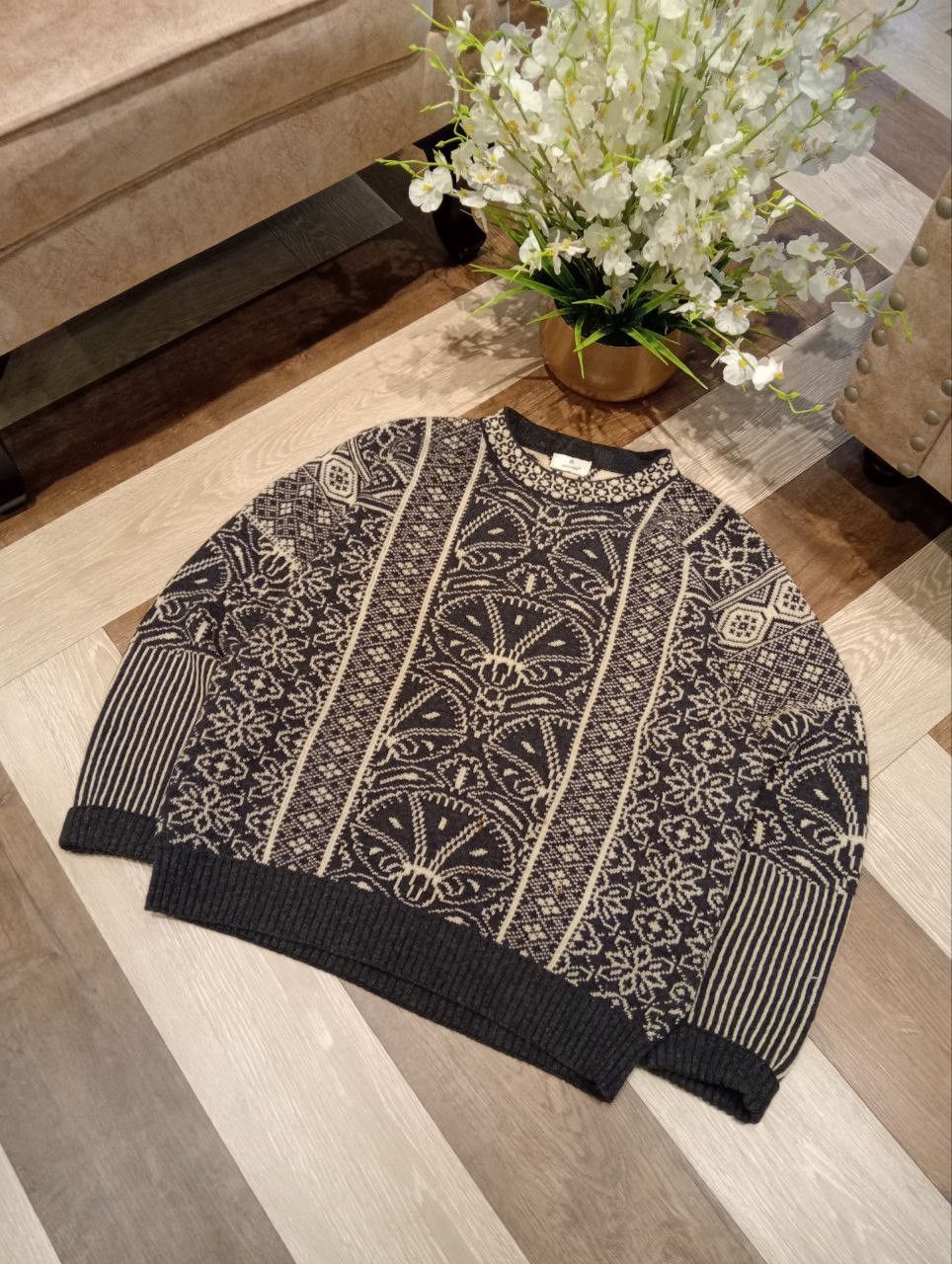 Aigner VINTAGE AIGNER KNITTED SWEATER - SIZE S DARK GREY Size US S / EU 44-46 / 1 - 3 Thumbnail
