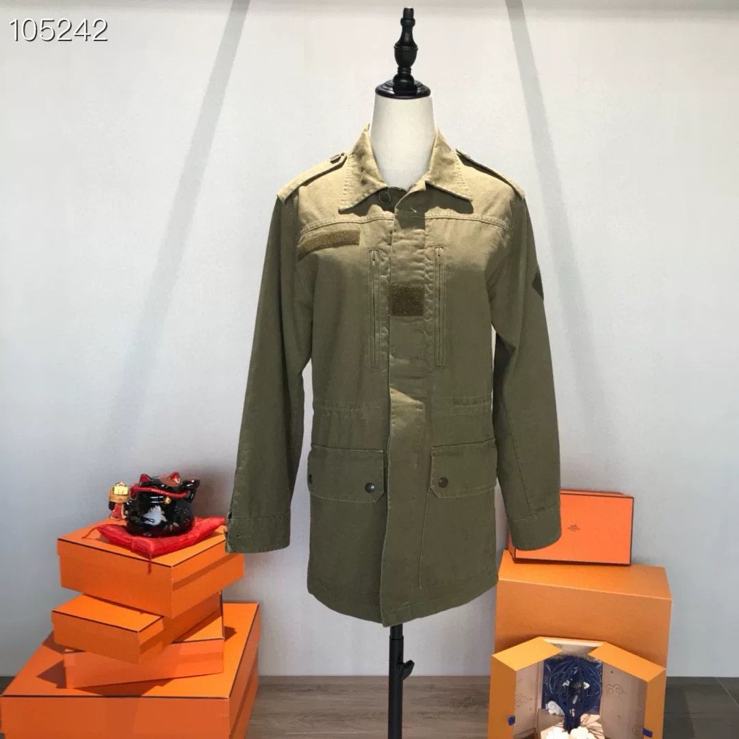 Yves Saint Laurent YSL Military Green Denim Jacket Size XS / US 0-2 / IT 36-38 - 1 Thumbnail
