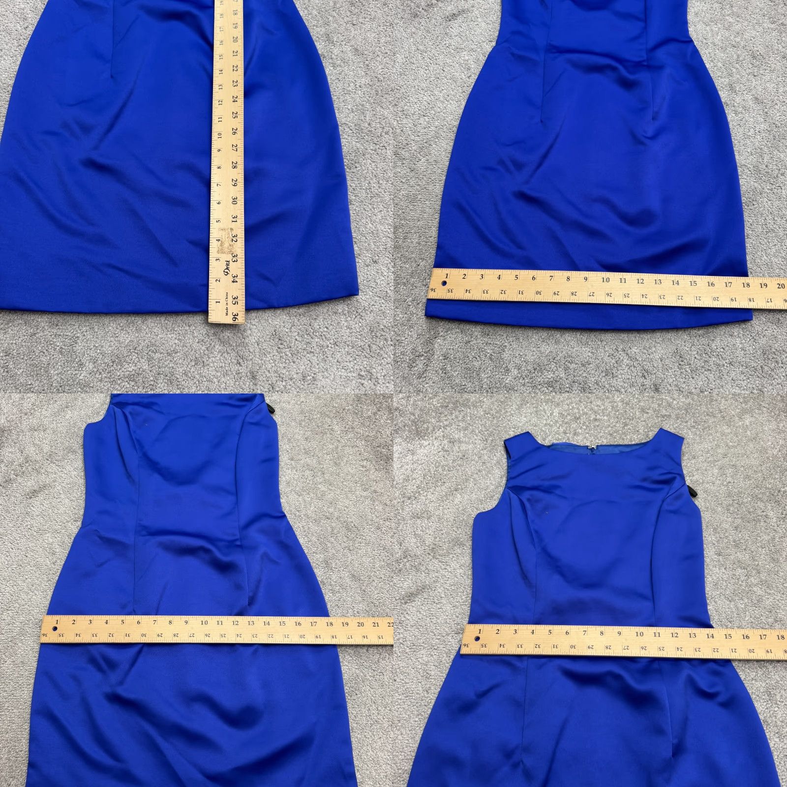 Jessica McClintock VINTAGE Jessica McClintock Dress Womens 6 Mini Cut Out Satin Blue Bow Party 90s Classic Designer Size M / US 6-8 / IT 42-44 - 8 Thumbnail