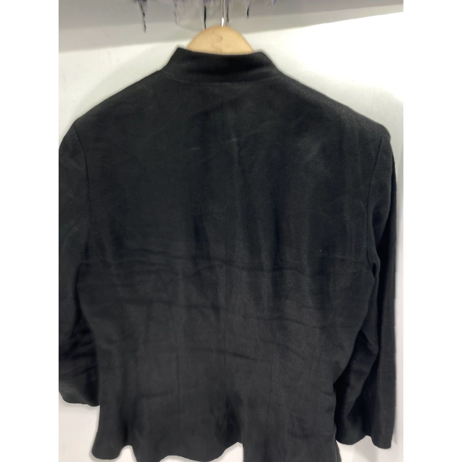 Ralph Lauren Lauren Ralph Lauren Linen Jacket Blazer Women Sz Medium Black Button Band Collar Size M / US 6-8 / IT 42-44 - 5 Thumbnail