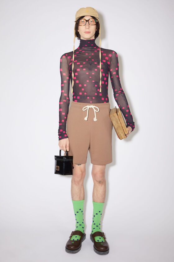 image of Ss23 Acne Studios Fleece Shorts L in Brown, Men's (Size 34)