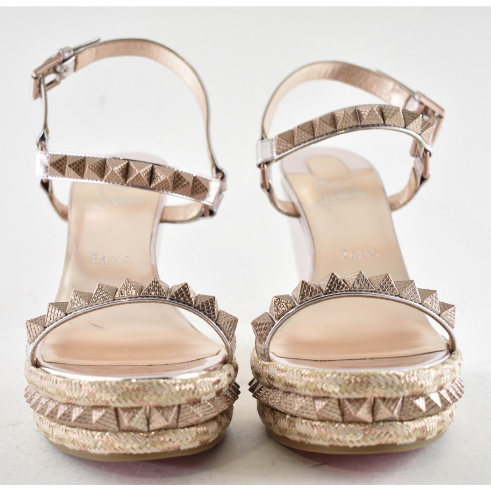 Christian Louboutin Pyraclou 110 Rose Gold Pink Platform