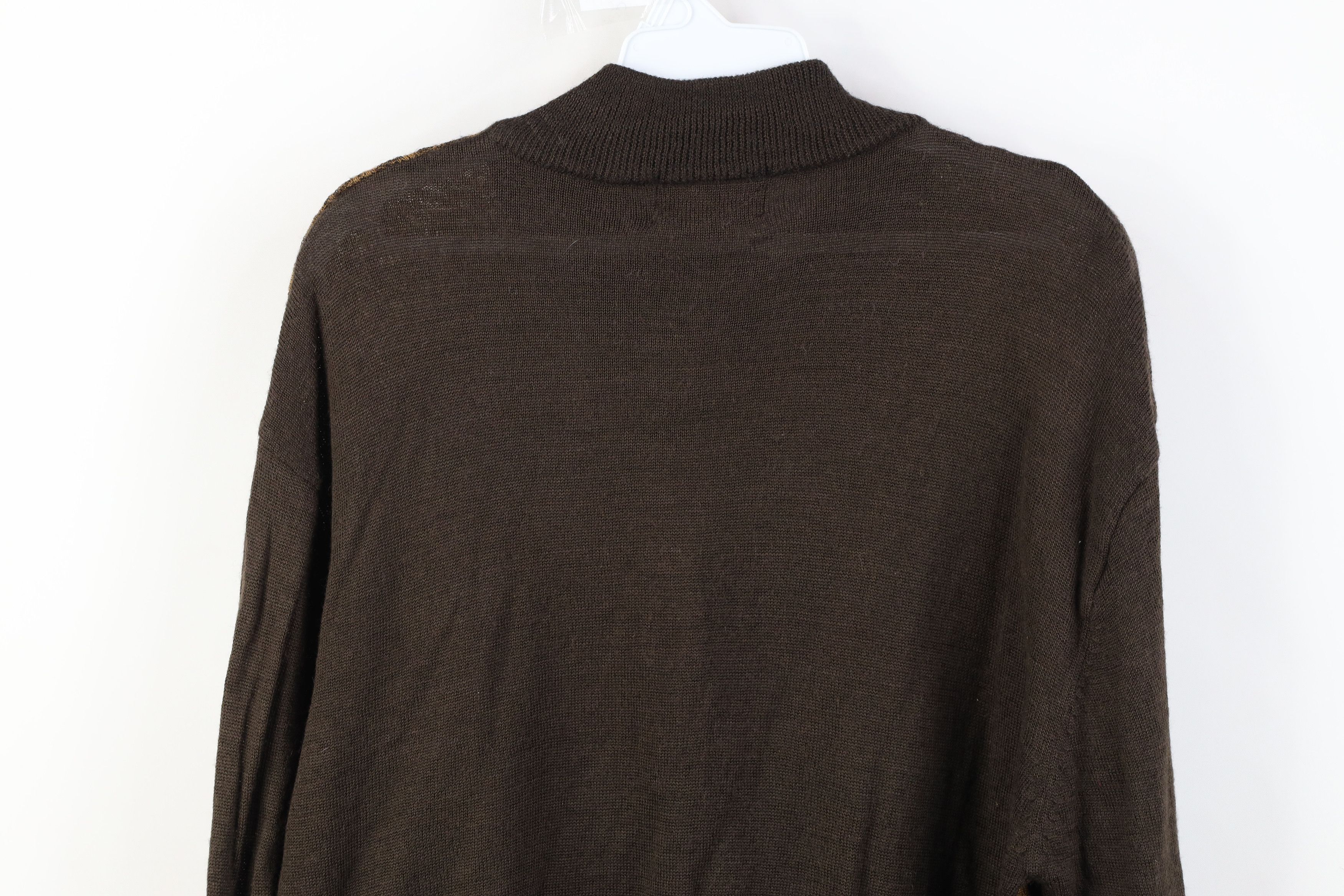 Vintage Vintage 90s Coogi Style Knit 1/4 Half Zip Sweater Earth Tone Size US L / EU 52-54 / 3 - 9 Thumbnail