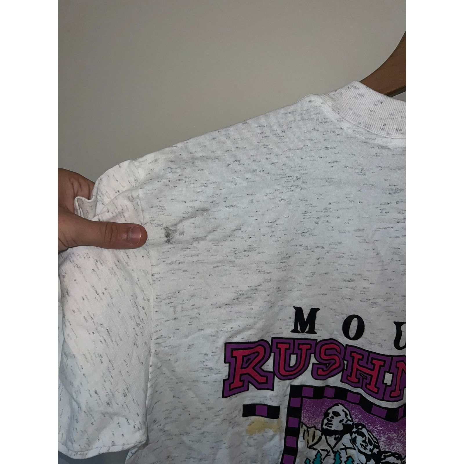Vintage Vintage Test Print Mount Rushmore White Speckled M Tee Shirt Size US M / EU 48-50 / 2 - 6 Thumbnail