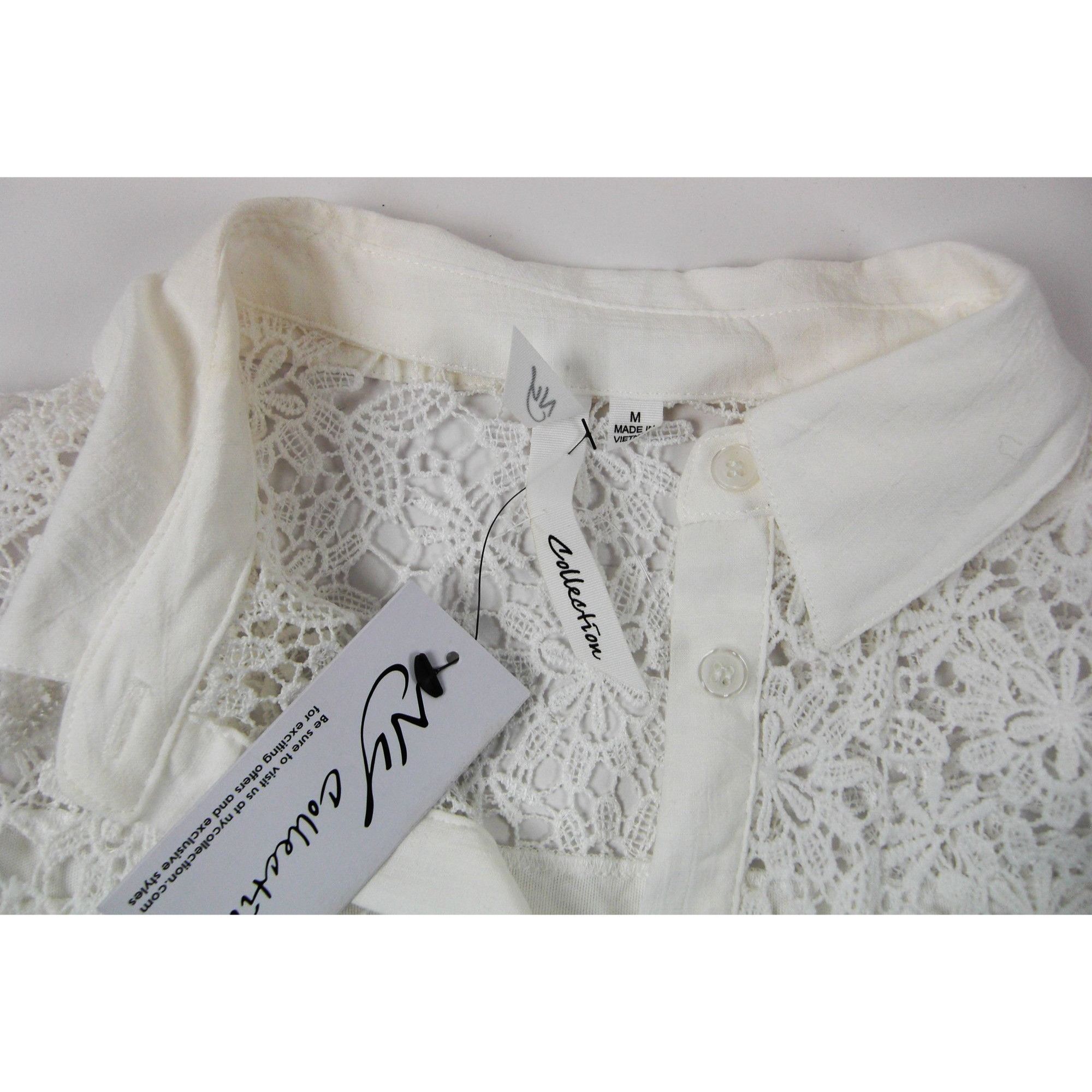 Other Women Blouses Dressy Casual Long Sleeve Top Lace White Size Size M / US 6-8 / IT 42-44 - 2 Thumbnail