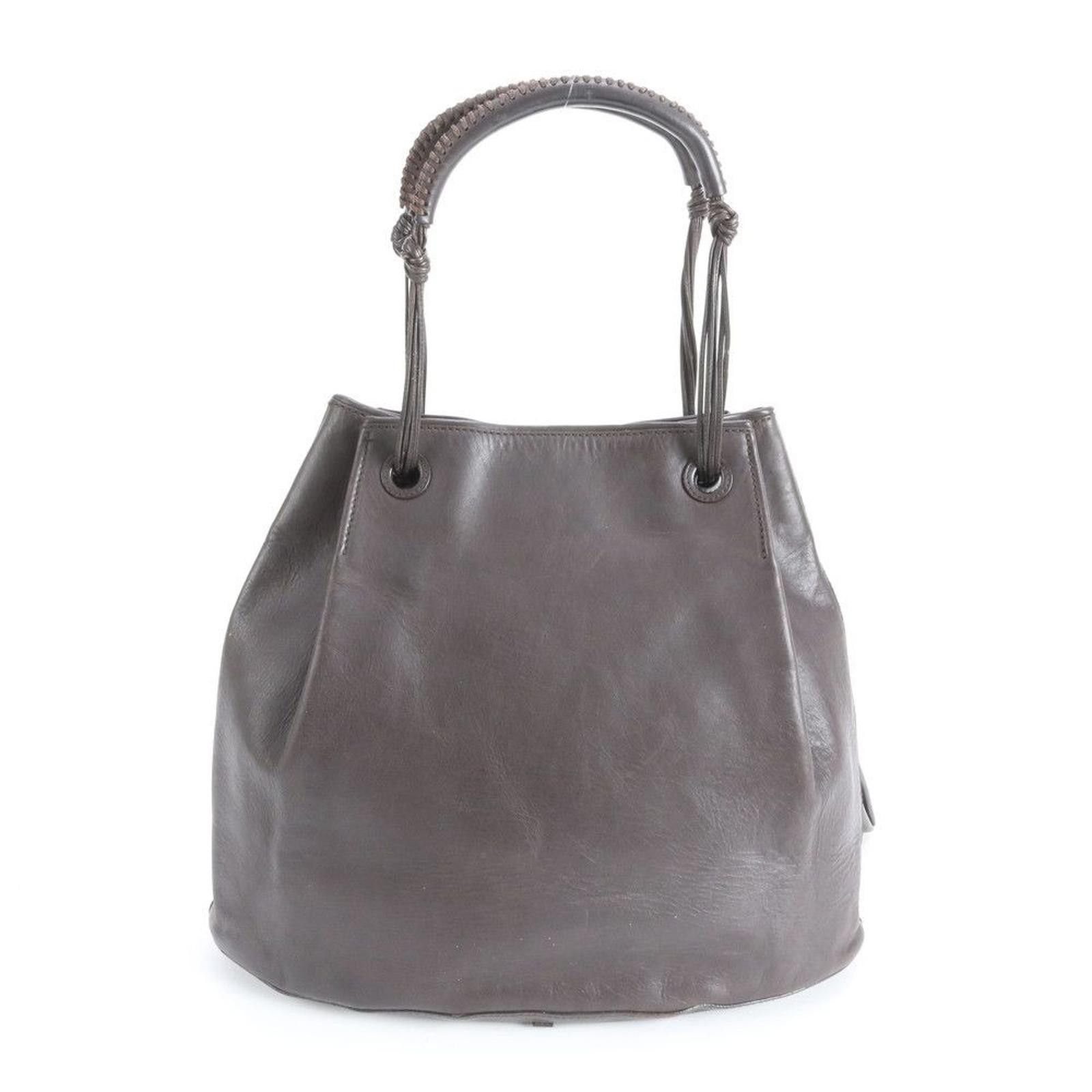 Gucci Gucci - Dark Brown Leather Tote Bag Size ONE SIZE - 8 Thumbnail
