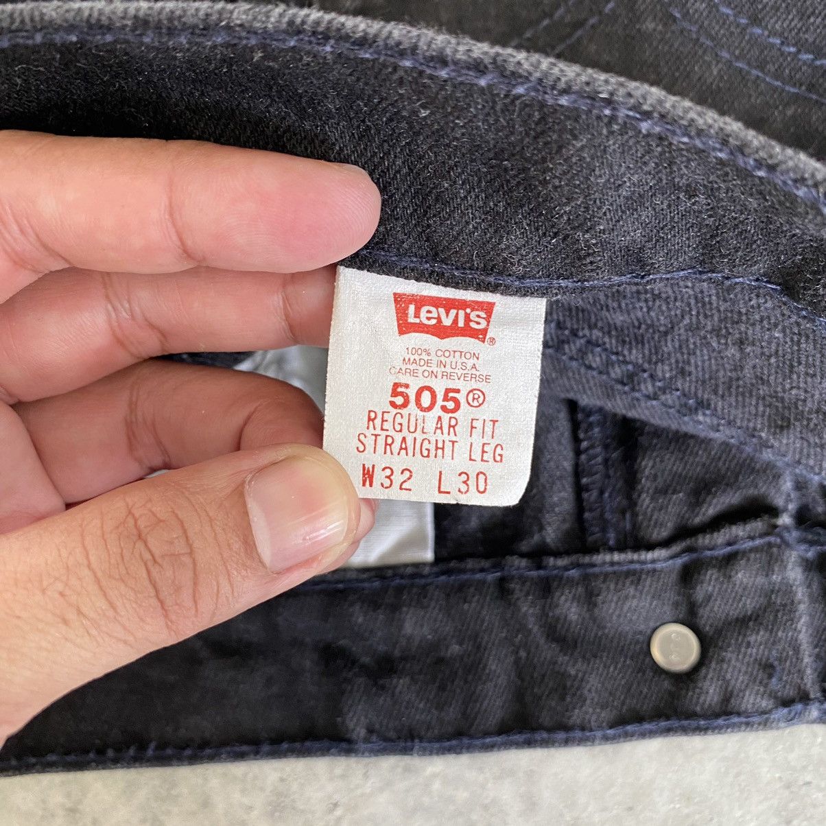Levi's VTG 1995 Levis 505 Orange Tab Straight Leg Black Denim Size US 31 - 21 Thumbnail