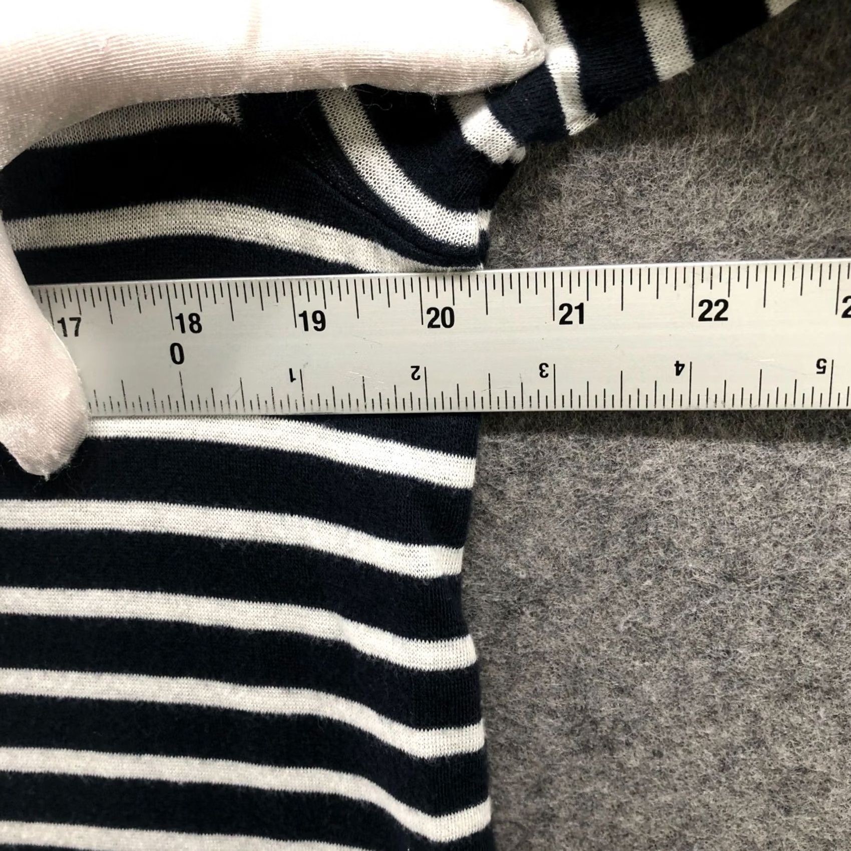 J. Jill J. Jill Hoodie Womens S Navy Blue White Striped Tunic Lounge Cotton S Pullover Crew Neck Casual Size S / US 4 / IT 40 - 7 Thumbnail