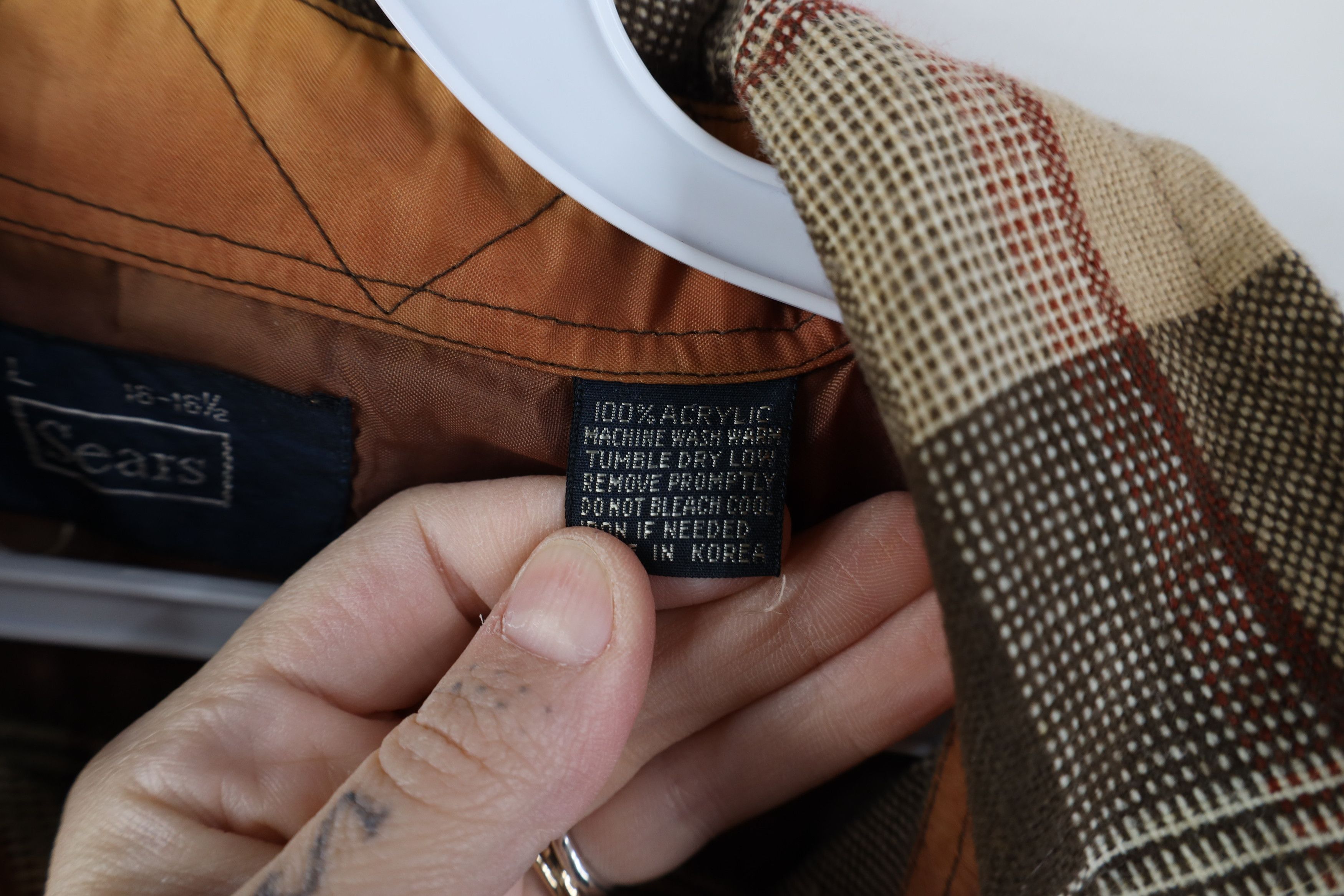 Vintage Vintage 70s Streetwear Button Shirt Plaid Earth Tone Size US L / EU 52-54 / 3 - 10 Thumbnail