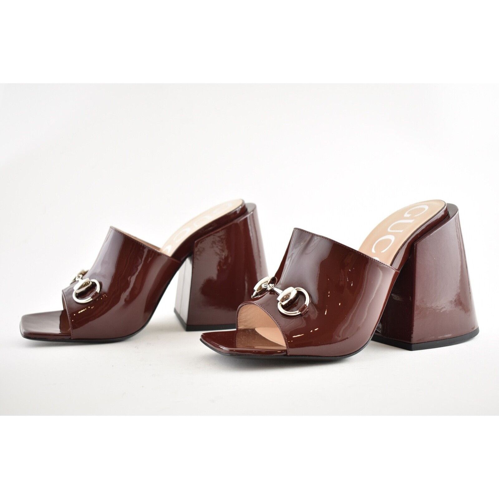 Gucci Gucci Lexi 105 Dark Red Bordeaux Patent Backless Sandal Size US 5 / IT 35 - 9 Thumbnail